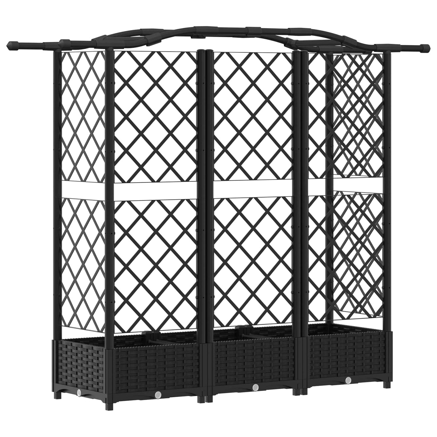 Pakeltas lovas su trelėmis ir stogu Juodas 163 x 40 x 126 cm PP