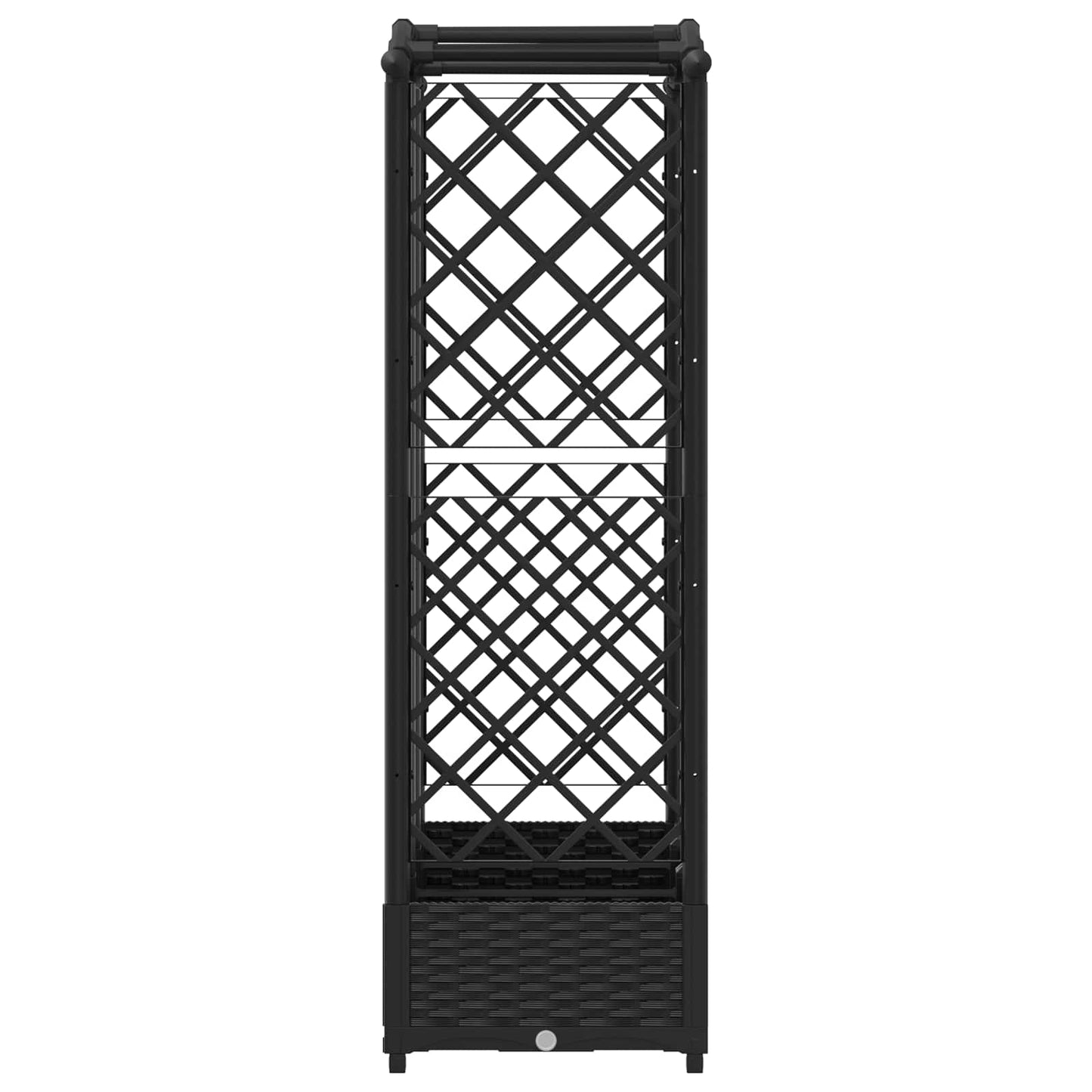 Pakeltas lovas su trelėmis ir stogu Juodas 163 x 40 x 126 cm PP