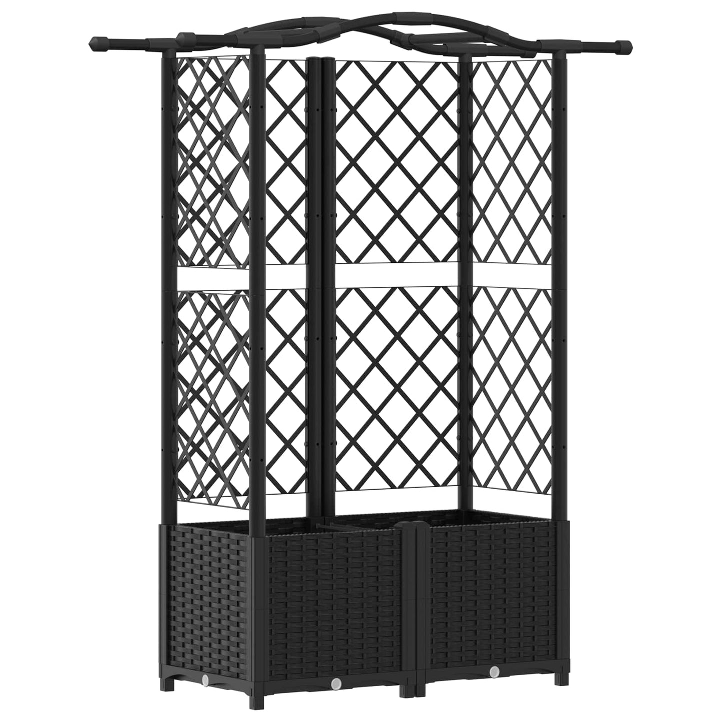Pakeltas lovas su trelėmis ir stogu Juodas 122 x 40 x 141 cm PP