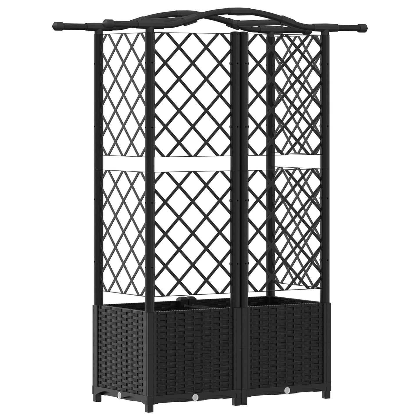 Pakeltas lovas su trelėmis ir stogu Juodas 122 x 40 x 141 cm PP