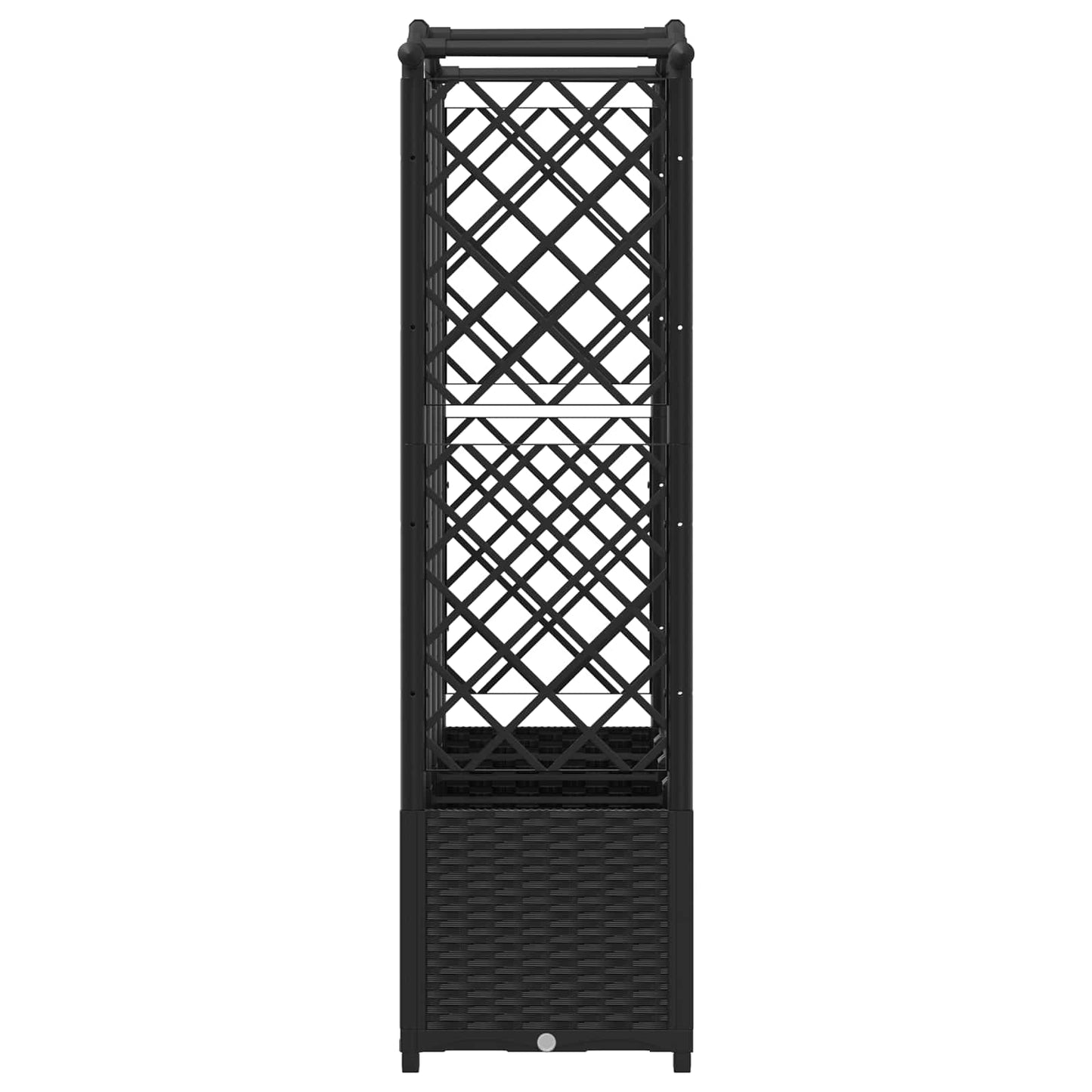 Pakeltas lovas su trelėmis ir stogu Juodas 204 x 40 x 141 cm PP