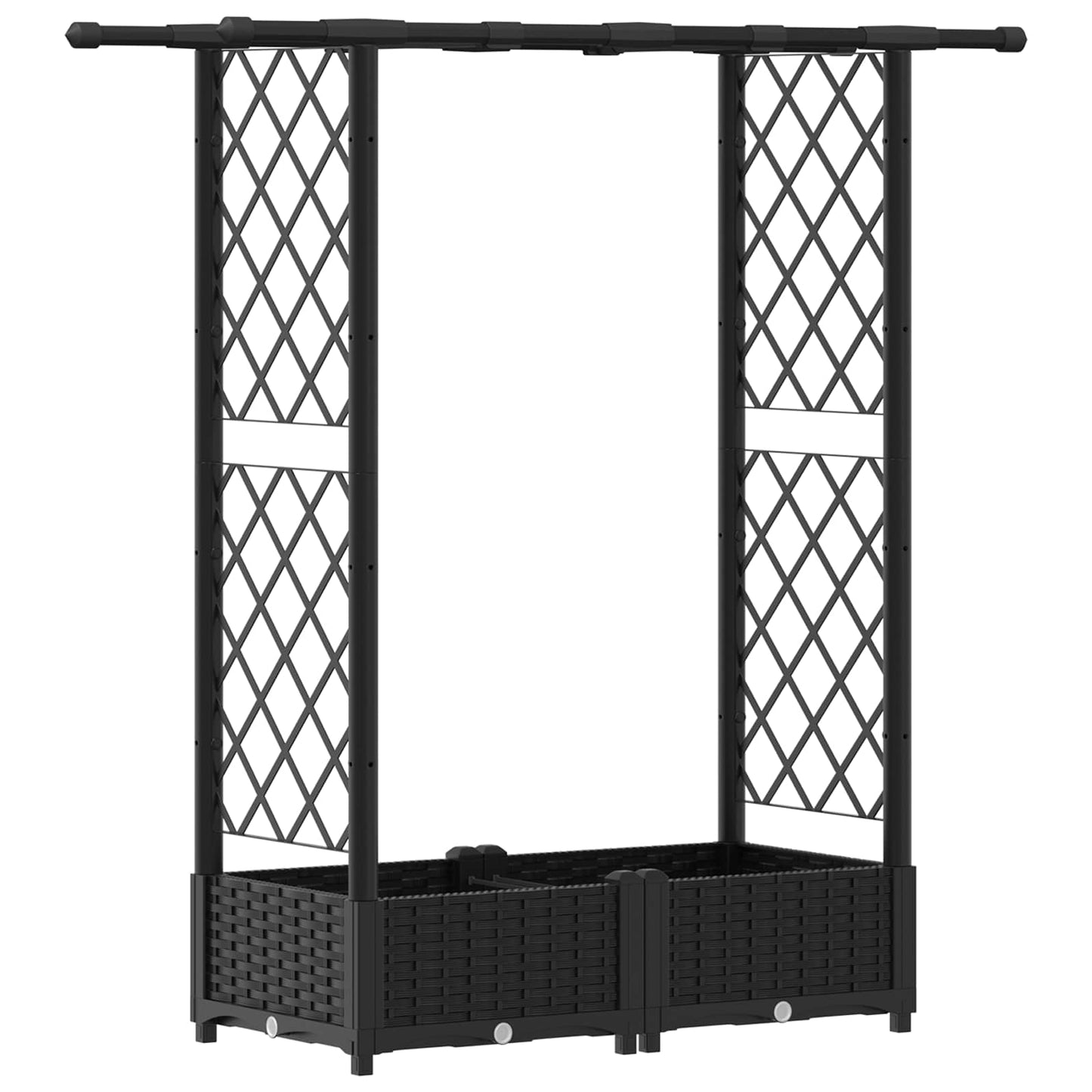 Pakeltas lovas su trelėmis ir stogu Juodas 122,5 x 40 x 123 cm