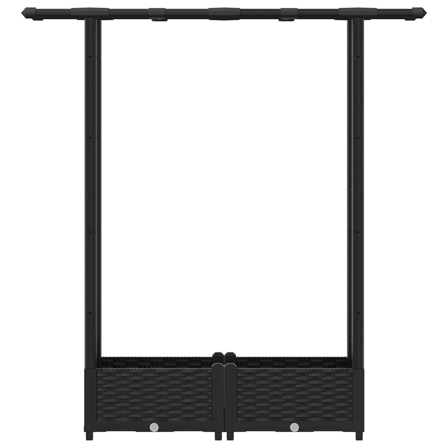 Pakeltas lovas su trelėmis ir stogu Juodas 122,5 x 40 x 123 cm
