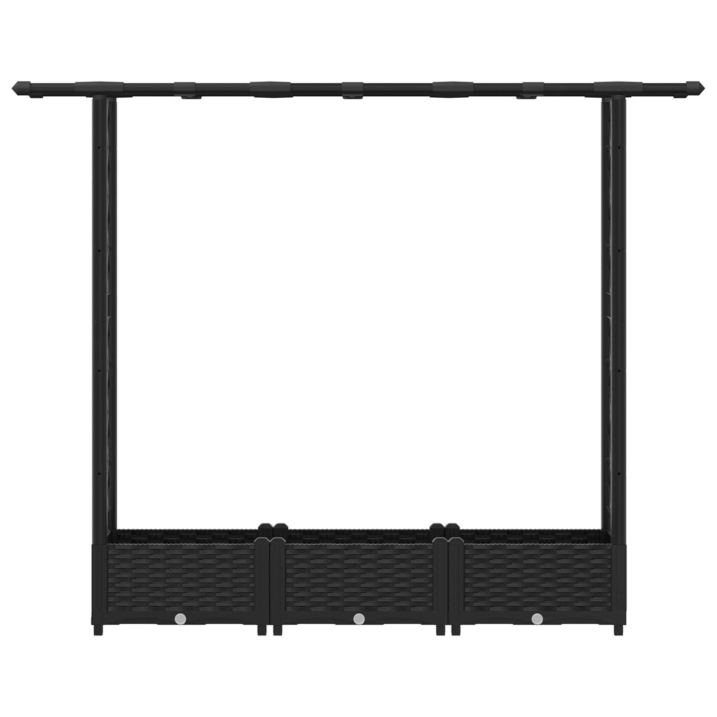 Pakeltas lovas su trelėmis ir stogu Juodas 164 x 40 x 123 cm PP