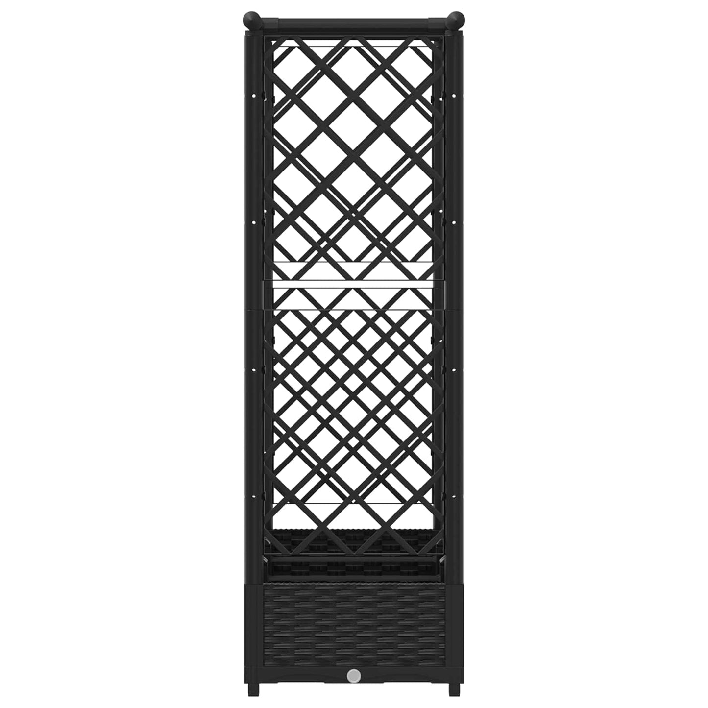 Pakeltas lovas su trelėmis ir stogu Juodas 164 x 40 x 123 cm PP