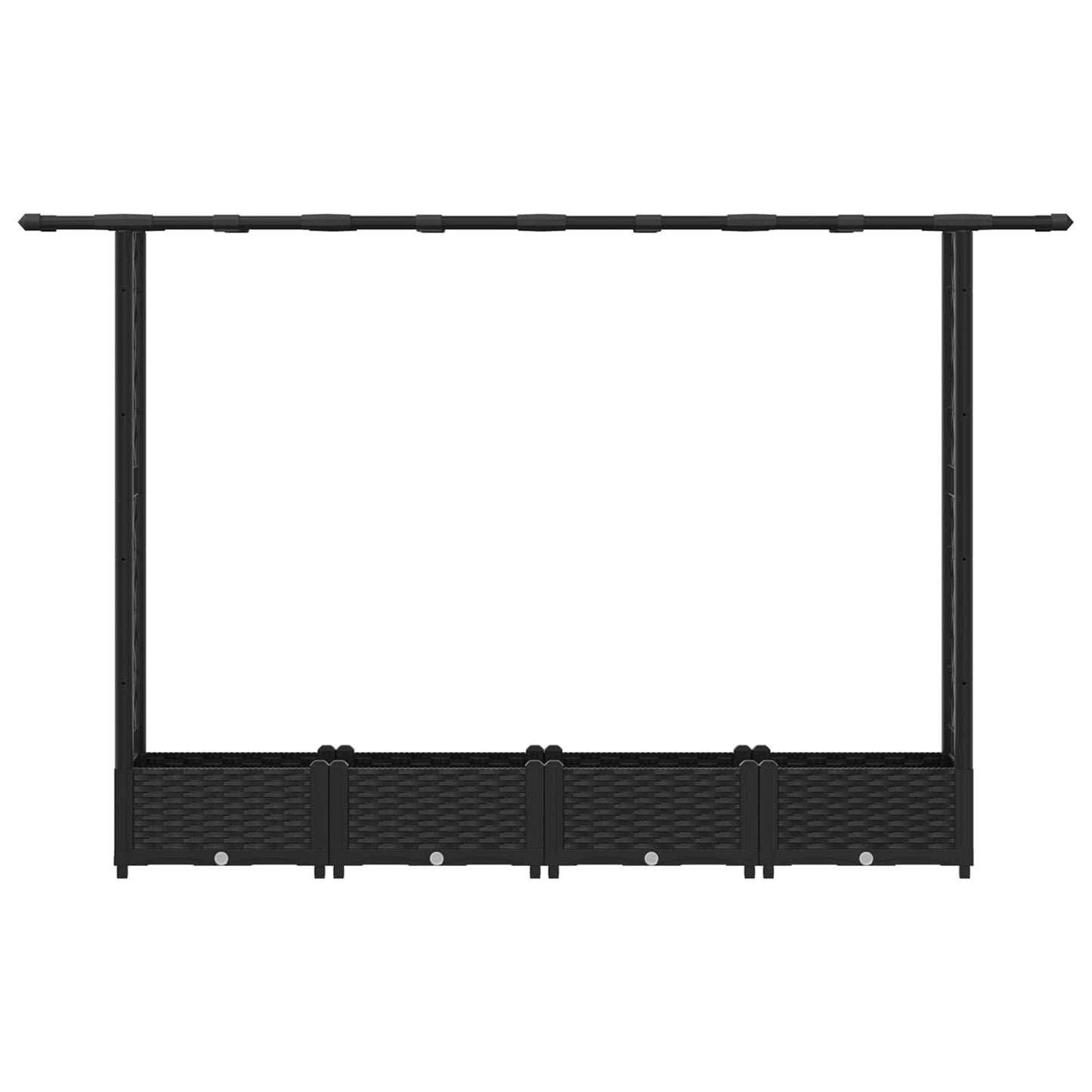 Pakeltas lovas su trelėmis ir stogu Juodas 203 x 40 x 123 cm PP