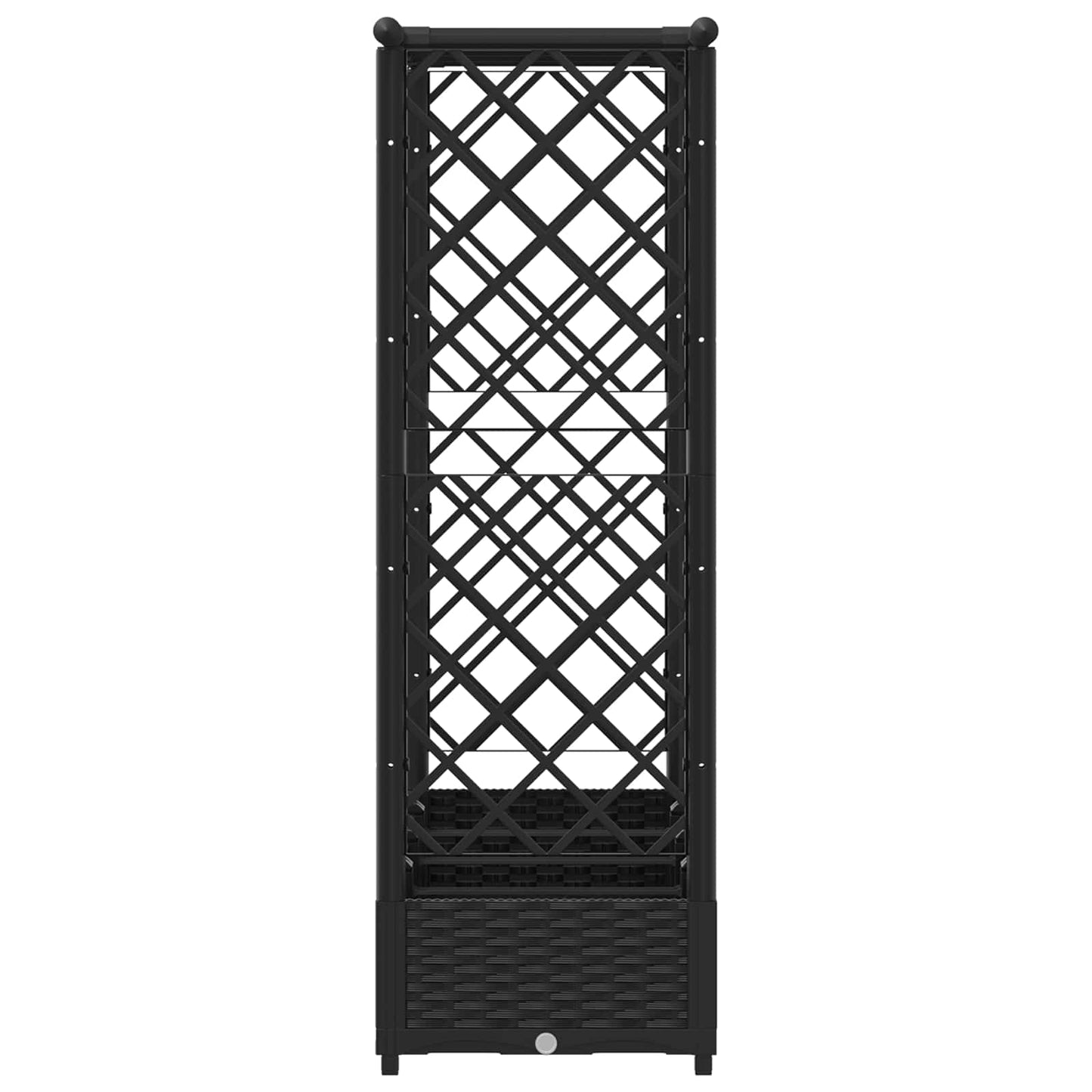 Pakeltas lovas su trelėmis ir stogu Juodas 203 x 40 x 123 cm PP