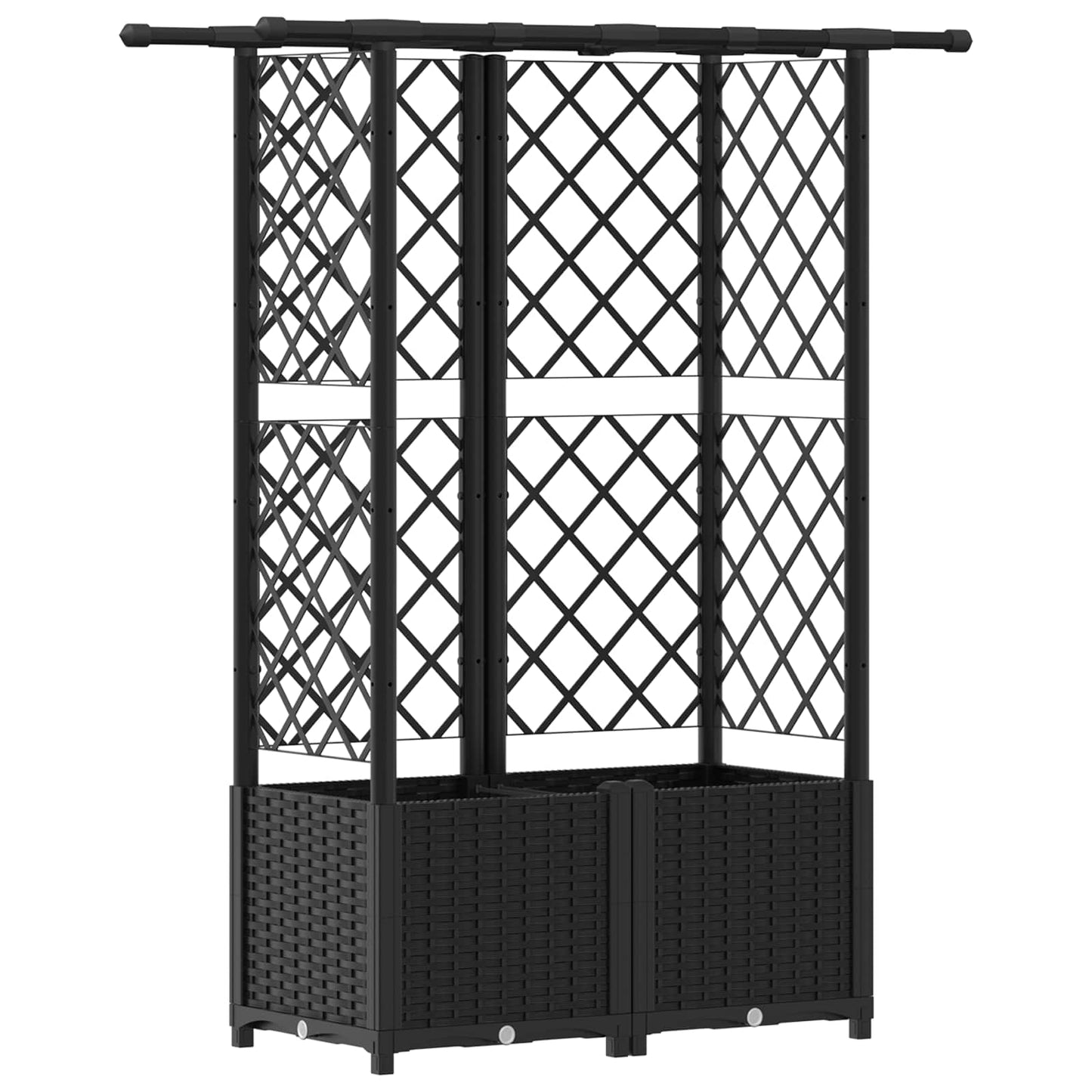 Pakeltas lovas su trelėmis ir stogu Juodas 124,5 x 40 x 138 cm