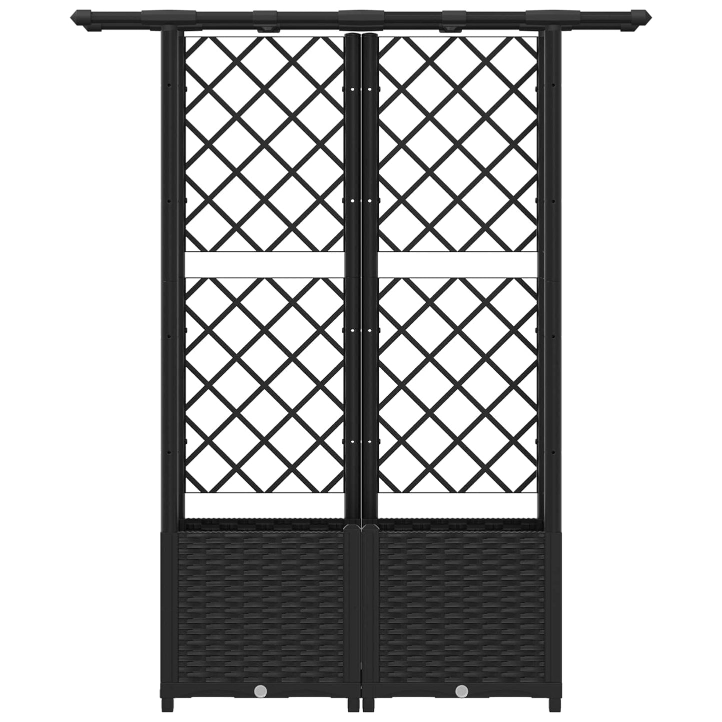 Pakeltas lovas su trelėmis ir stogu Juodas 124,5 x 40 x 138 cm
