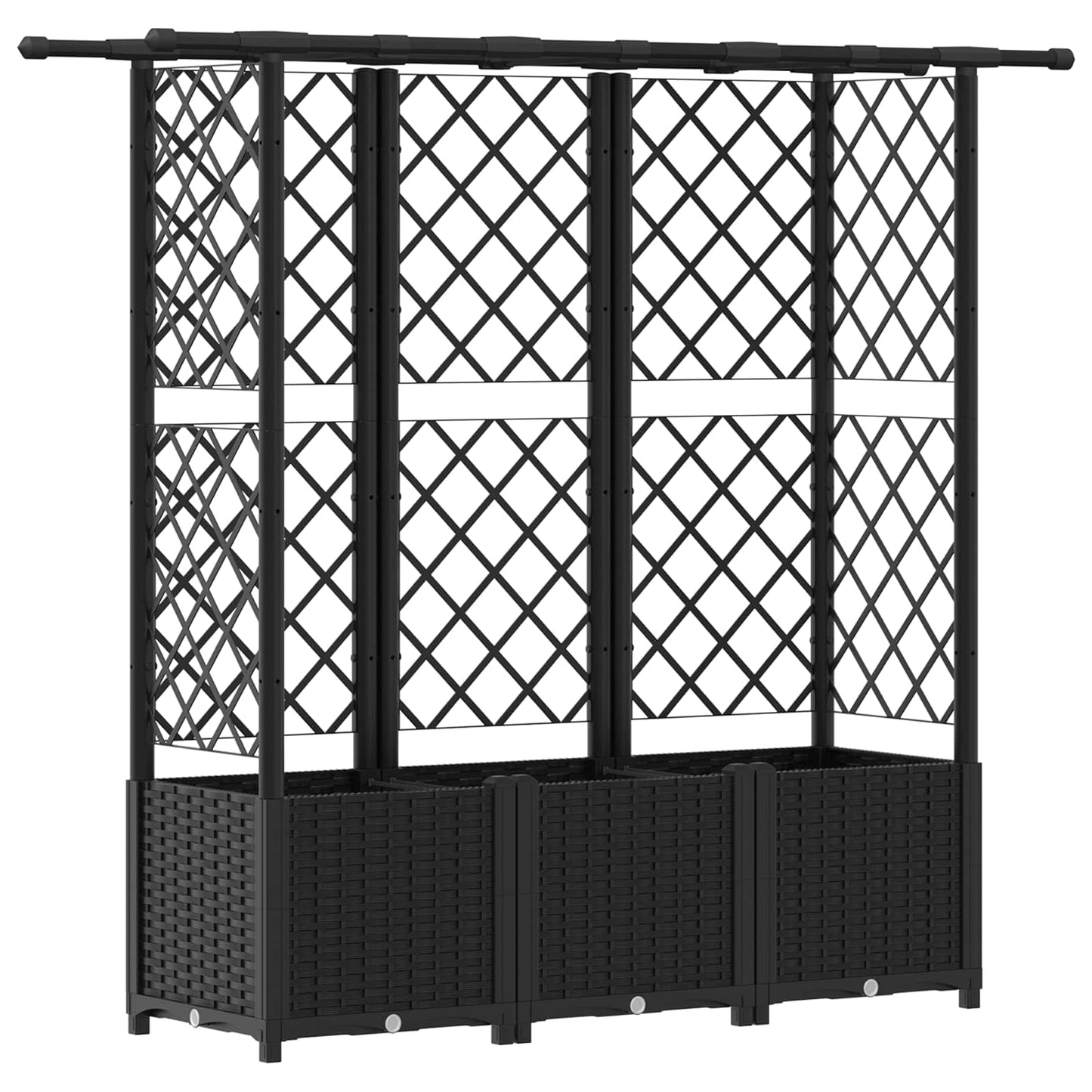 Pakeltas lovas su trelėmis ir stogu Juodas 162,5 x 40 x 138 cm
