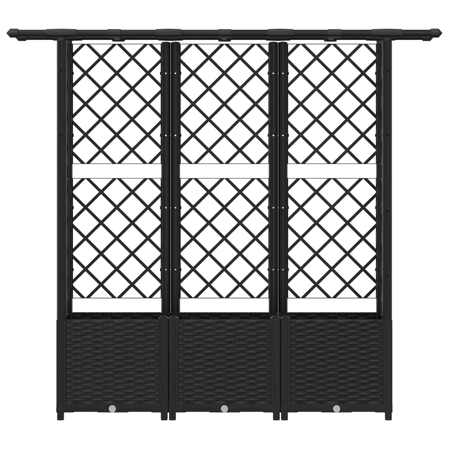 Pakeltas lovas su trelėmis ir stogu Juodas 162,5 x 40 x 138 cm