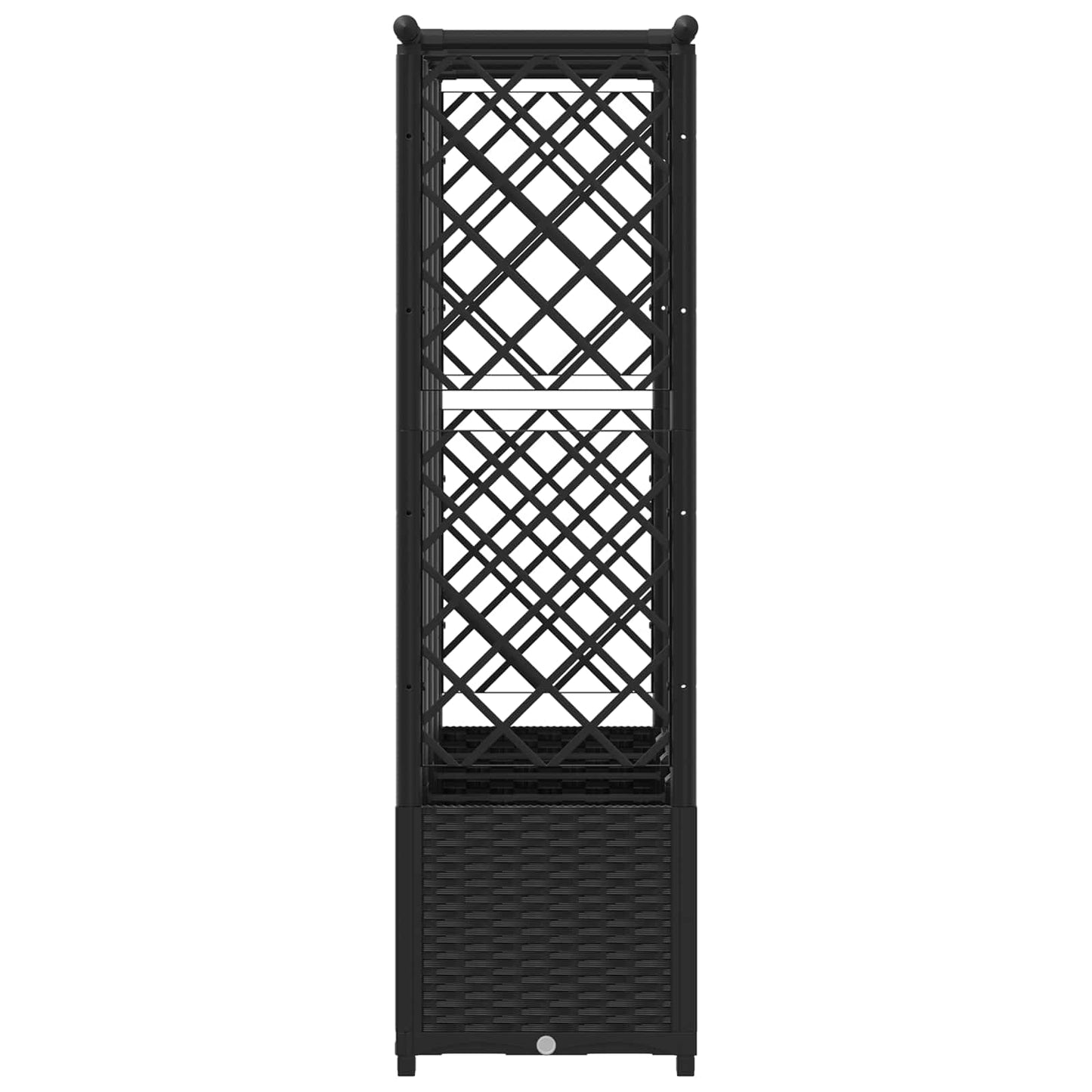 Pakeltas lovas su trelėmis ir stogu Juodas 203 x 40 x 138 cm PP