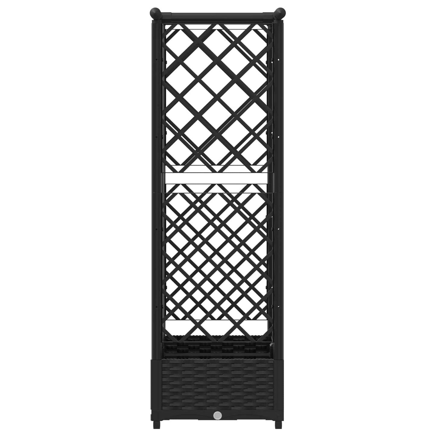 Pakeltas lovas su trelėmis ir stogu Juodas 124 x 40 x 123 cm PP