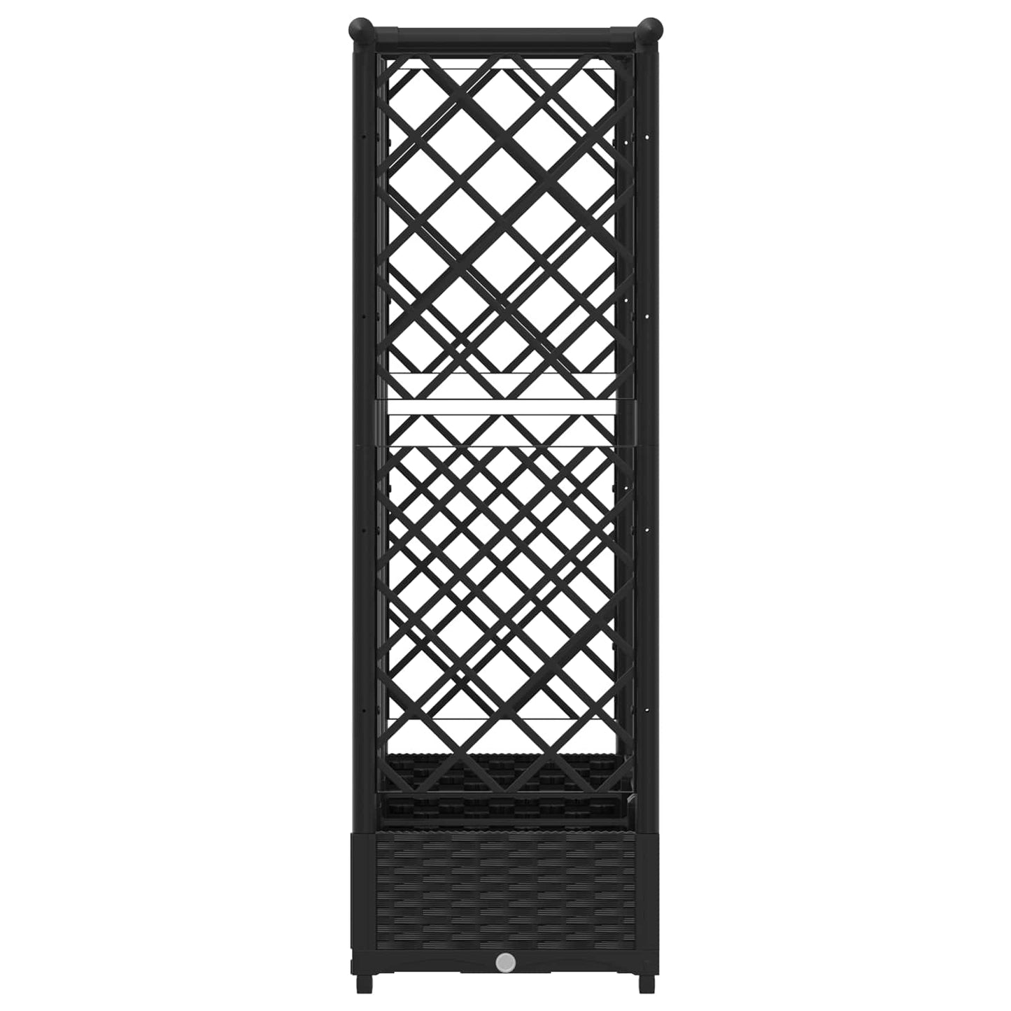 Pakeltas lovas su trelėmis ir stogu Juodas 164 x 40 x 123 cm PP