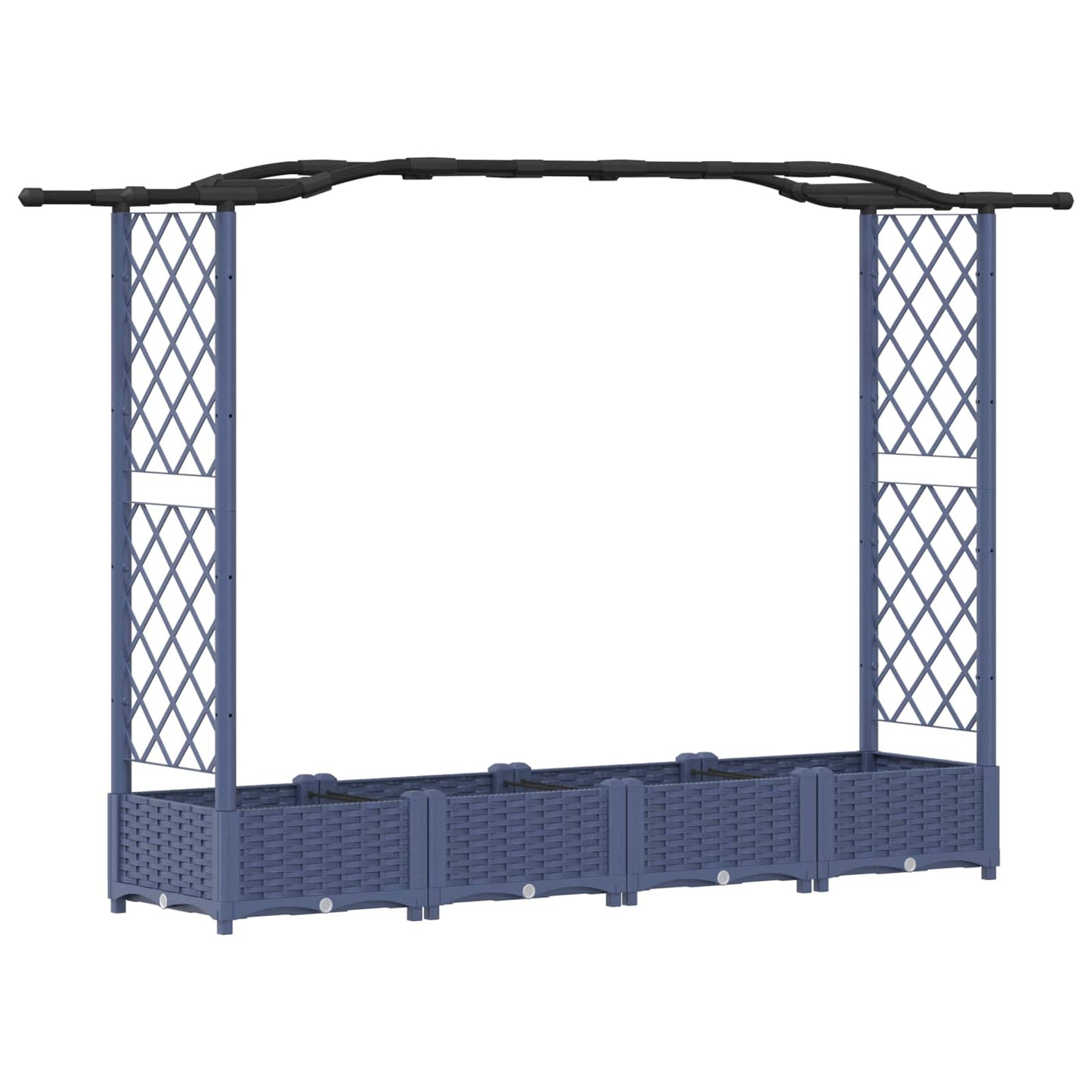 Pakeltas lovas su trelėmis ir stogu Pilka 207 x 40 x 126 cm PP
