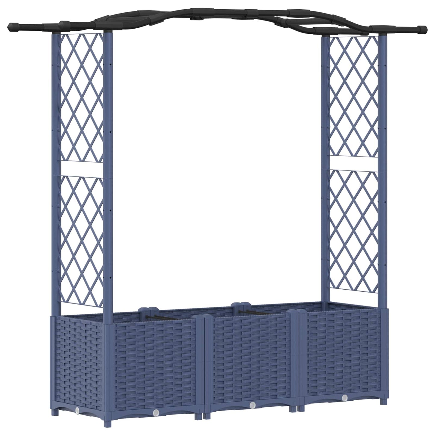 Pakeltas lovas su trelėmis ir stogu Pilka 164 x 40 x 142 cm PP