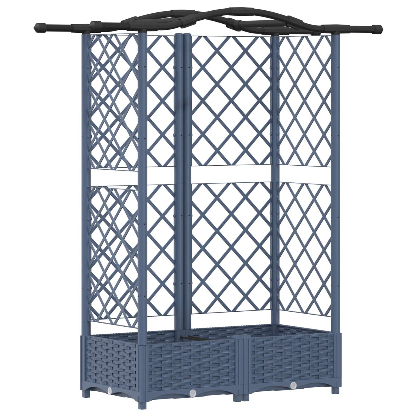 Pakeltas lovas su trelėmis ir stogu Pilka 124 x 40 x 126 cm PP