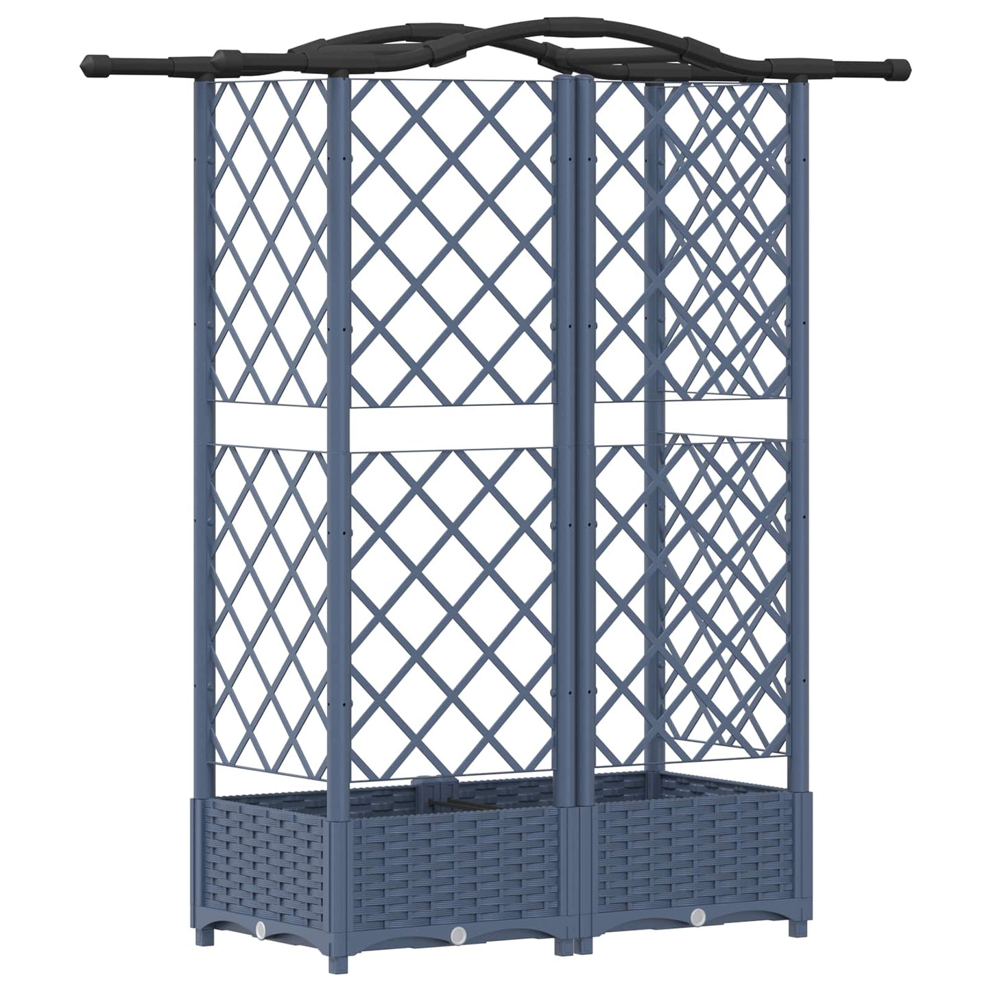 Pakeltas lovas su trelėmis ir stogu Pilka 124 x 40 x 126 cm PP