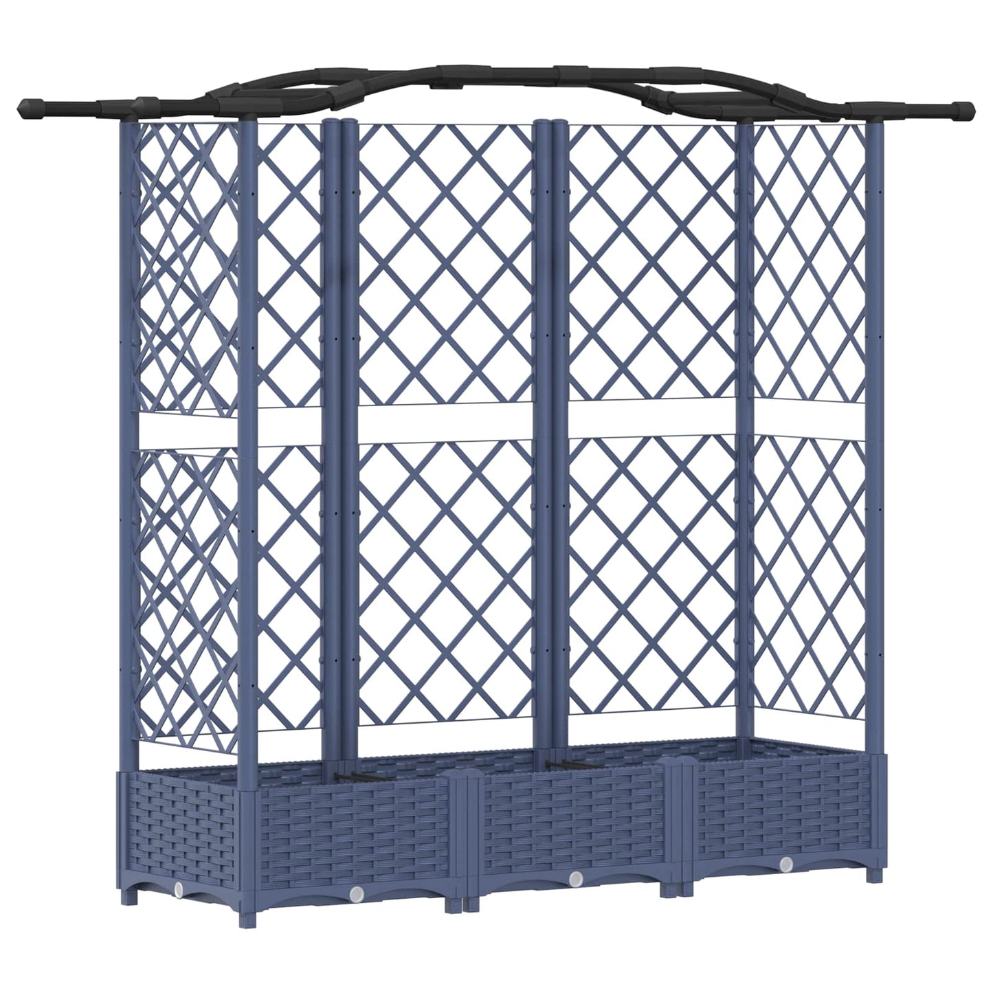Pakeltas lovas su trelėmis ir stogu Pilka 163 x 40 x 126 cm PP