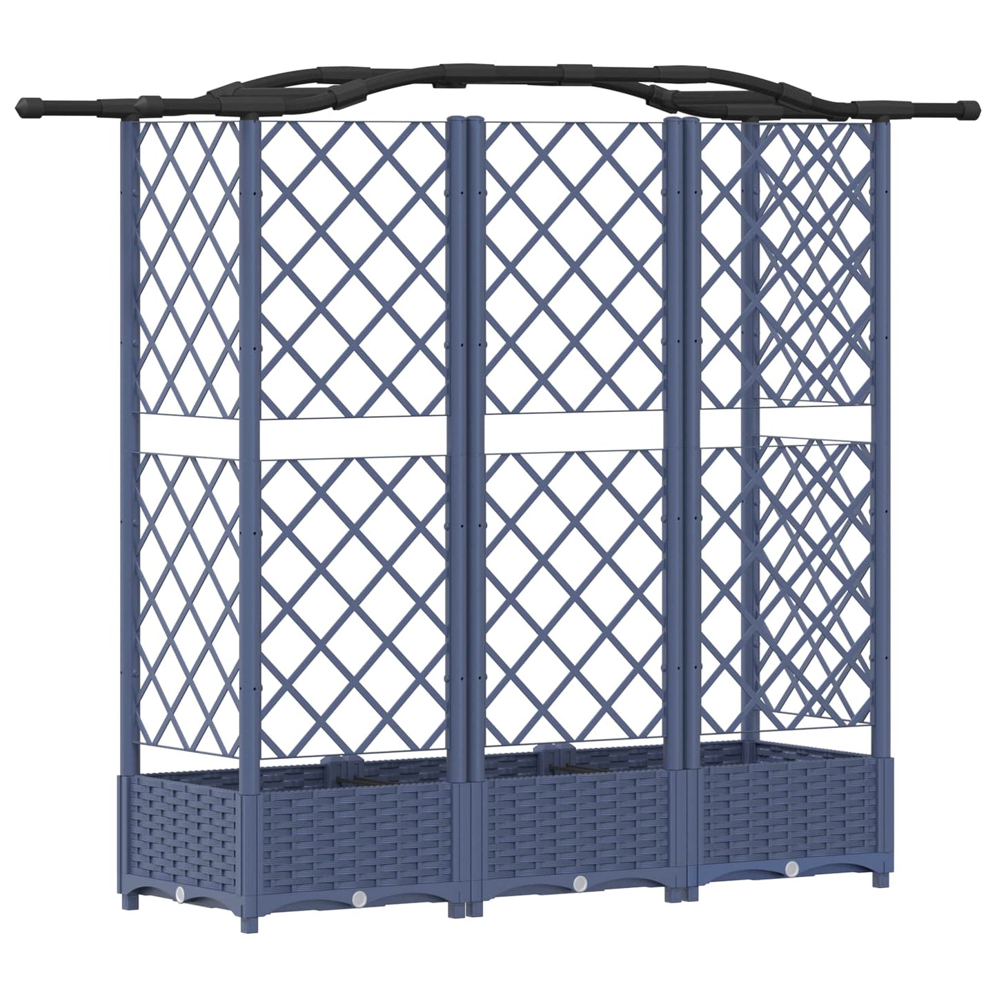 Pakeltas lovas su trelėmis ir stogu Pilka 163 x 40 x 126 cm PP