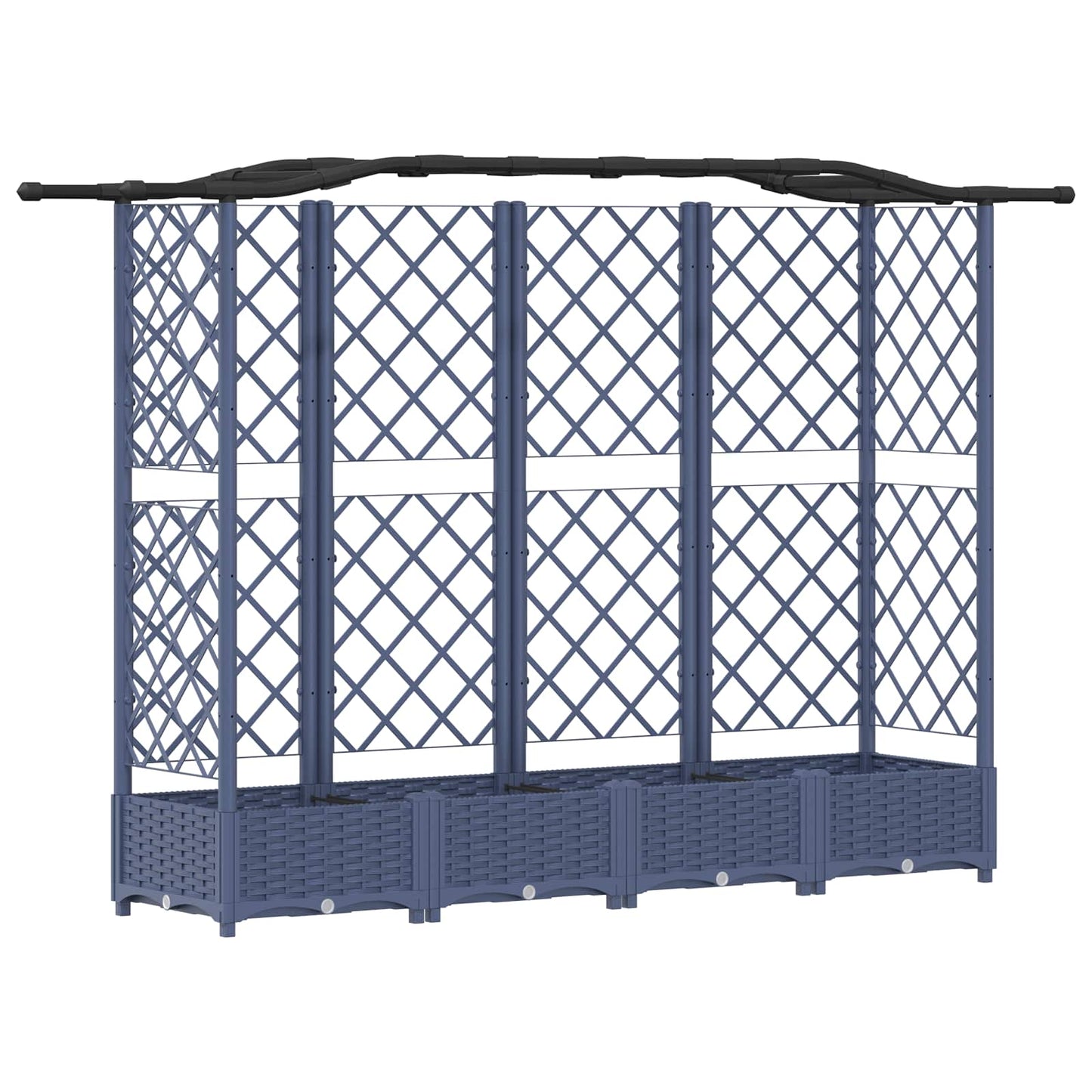 Pakeltas lovas su trelėmis ir stogu Pilka 203,5 x 40 x 125 cm