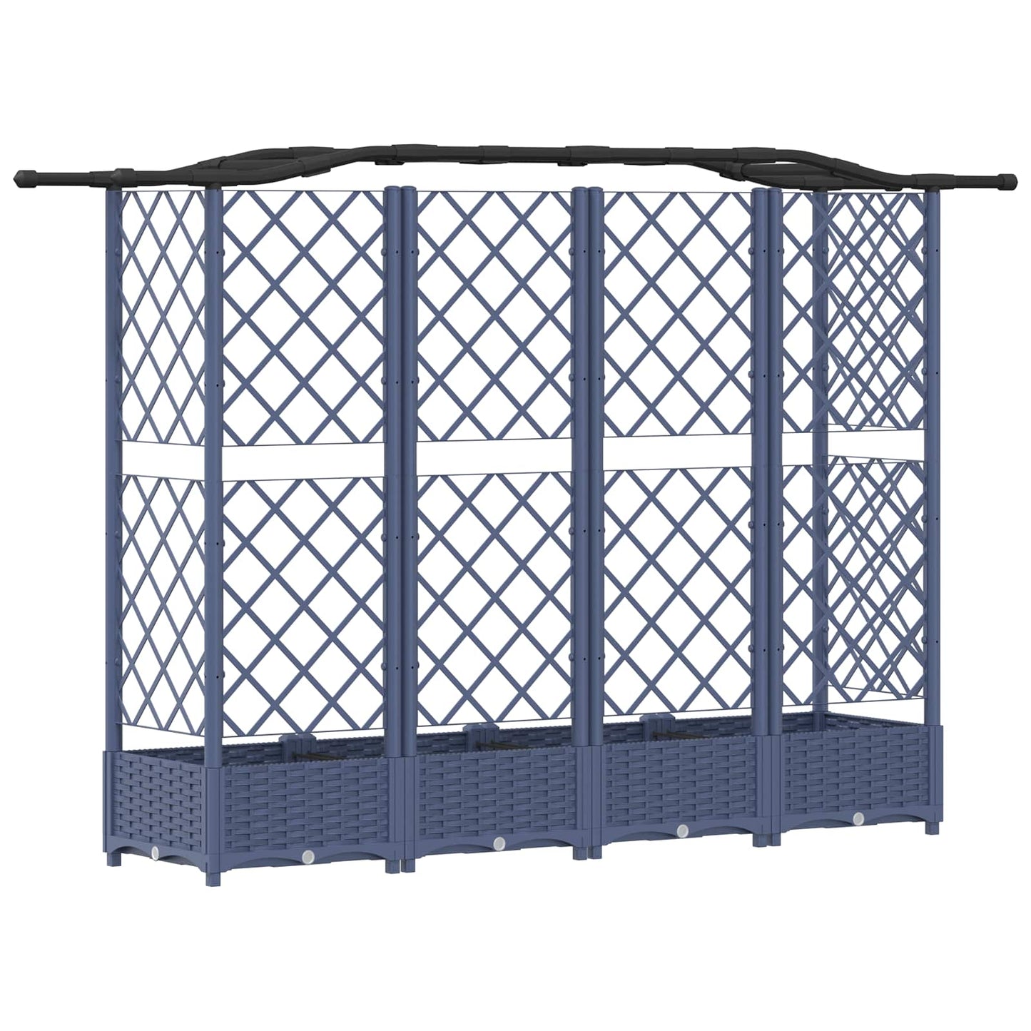 Pakeltas lovas su trelėmis ir stogu Pilka 203,5 x 40 x 125 cm
