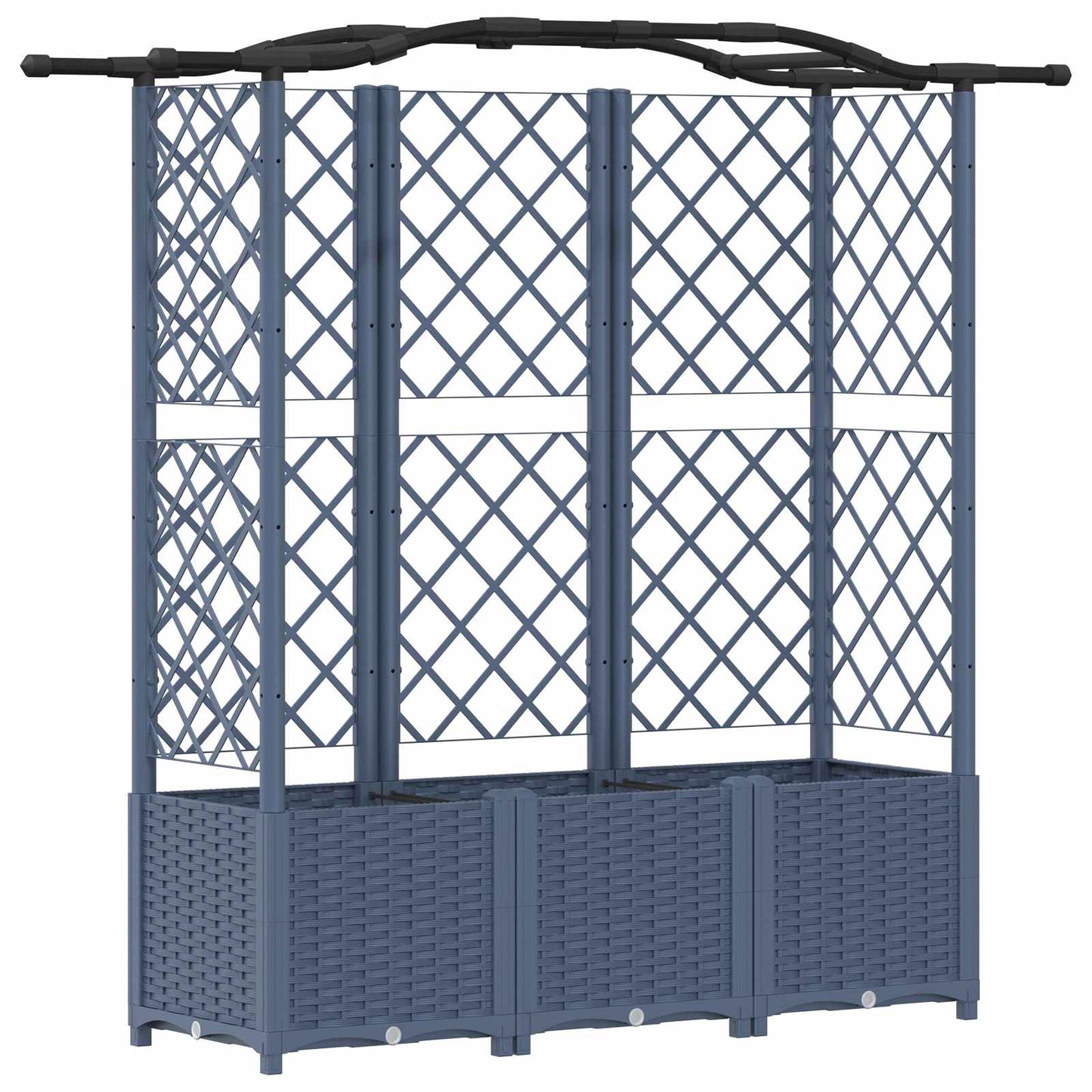 Pakeltas lovas su trelėmis ir stogu Pilka 163 x 40 x 141 cm PP