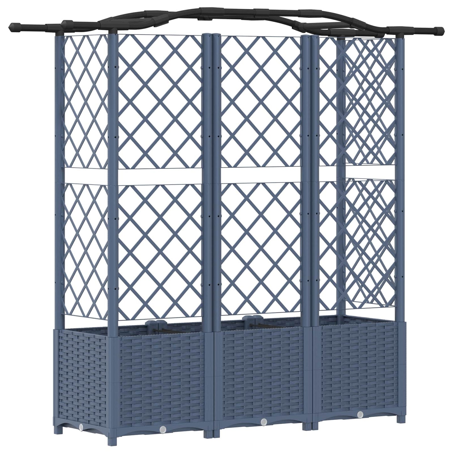 Pakeltas lovas su trelėmis ir stogu Pilka 163 x 40 x 141 cm PP