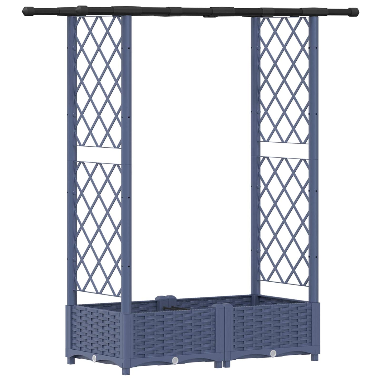 Pakeltas lovas su trelėmis ir stogu Pilka 122,5 x 40 x 123 cm