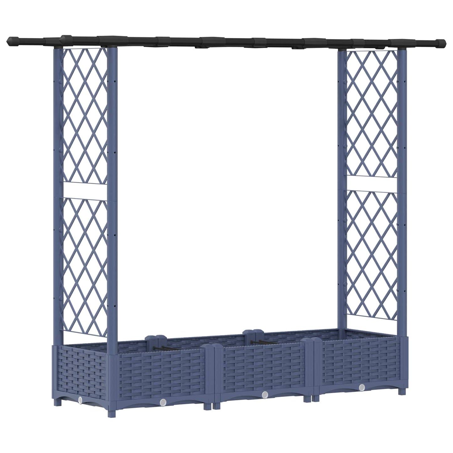 Pakeltas lovas su trelėmis ir stogu Pilka 164 x 40 x 123 cm PP