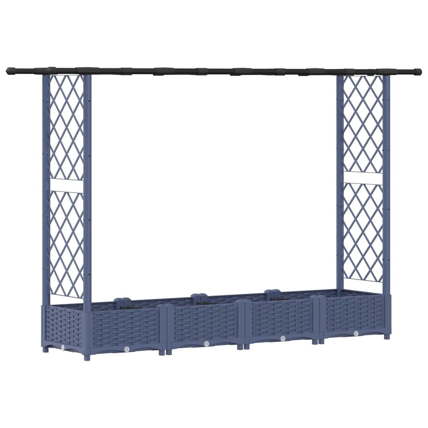 Pakeltas lovas su trelėmis ir stogu Pilka 203 x 40 x 123 cm PP