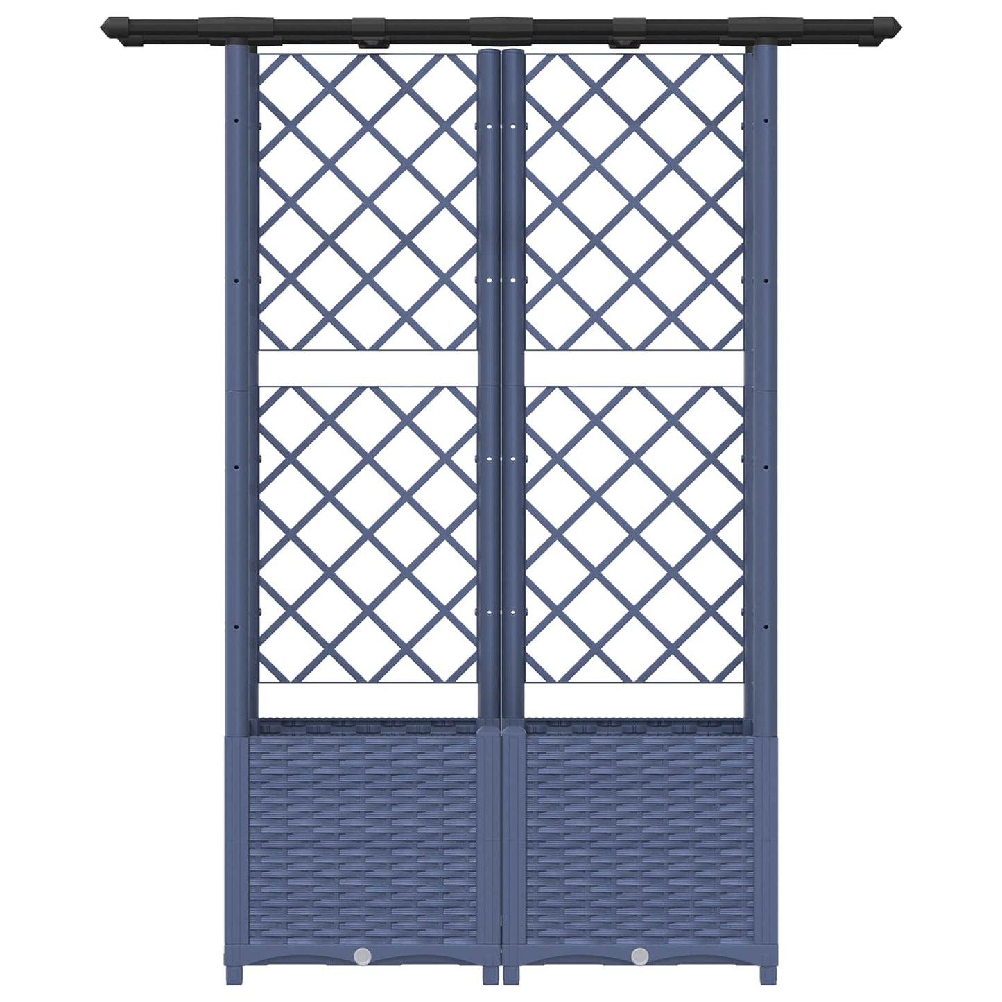 Pakeltas lovas su trelėmis ir stogu Pilka 124,5 x 40 x 138 cm