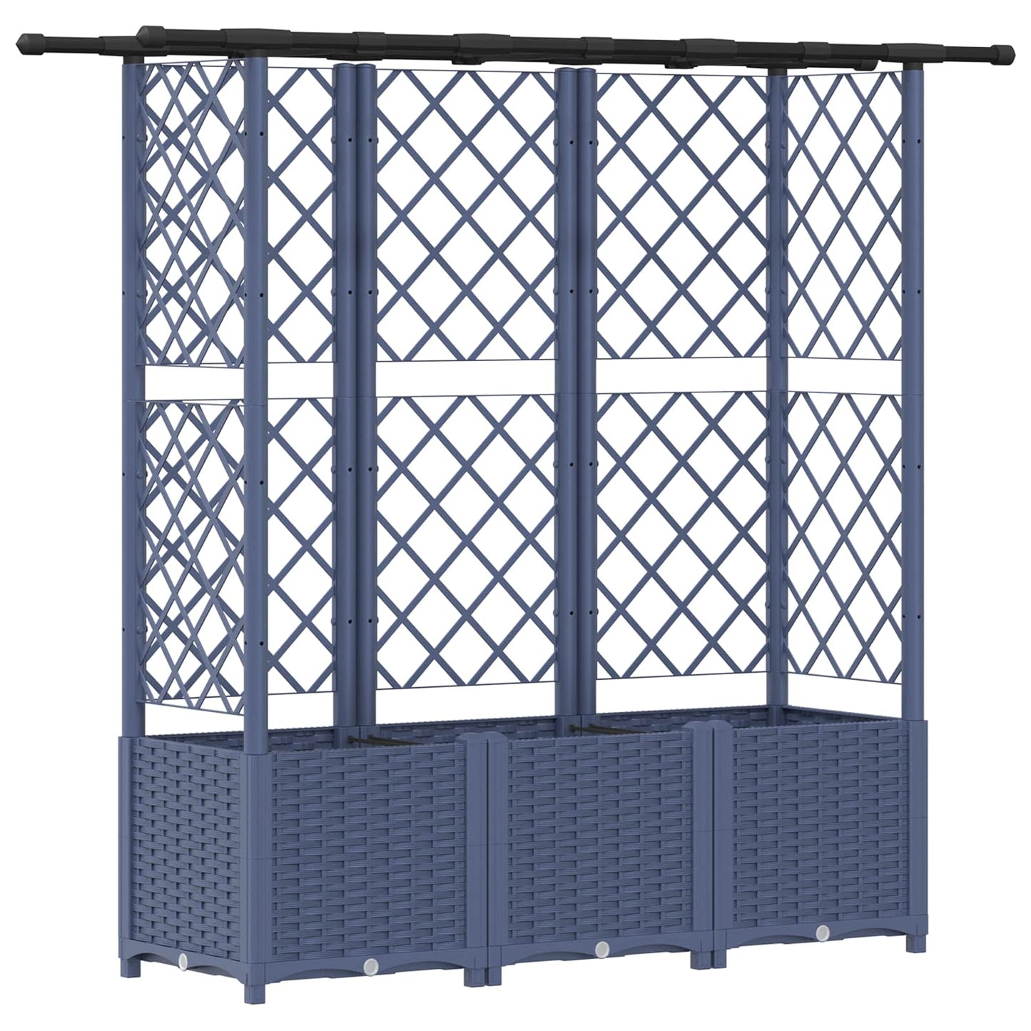 Pakeltas lovas su trelėmis ir stogu Pilka 162,5 x 40 x 138 cm