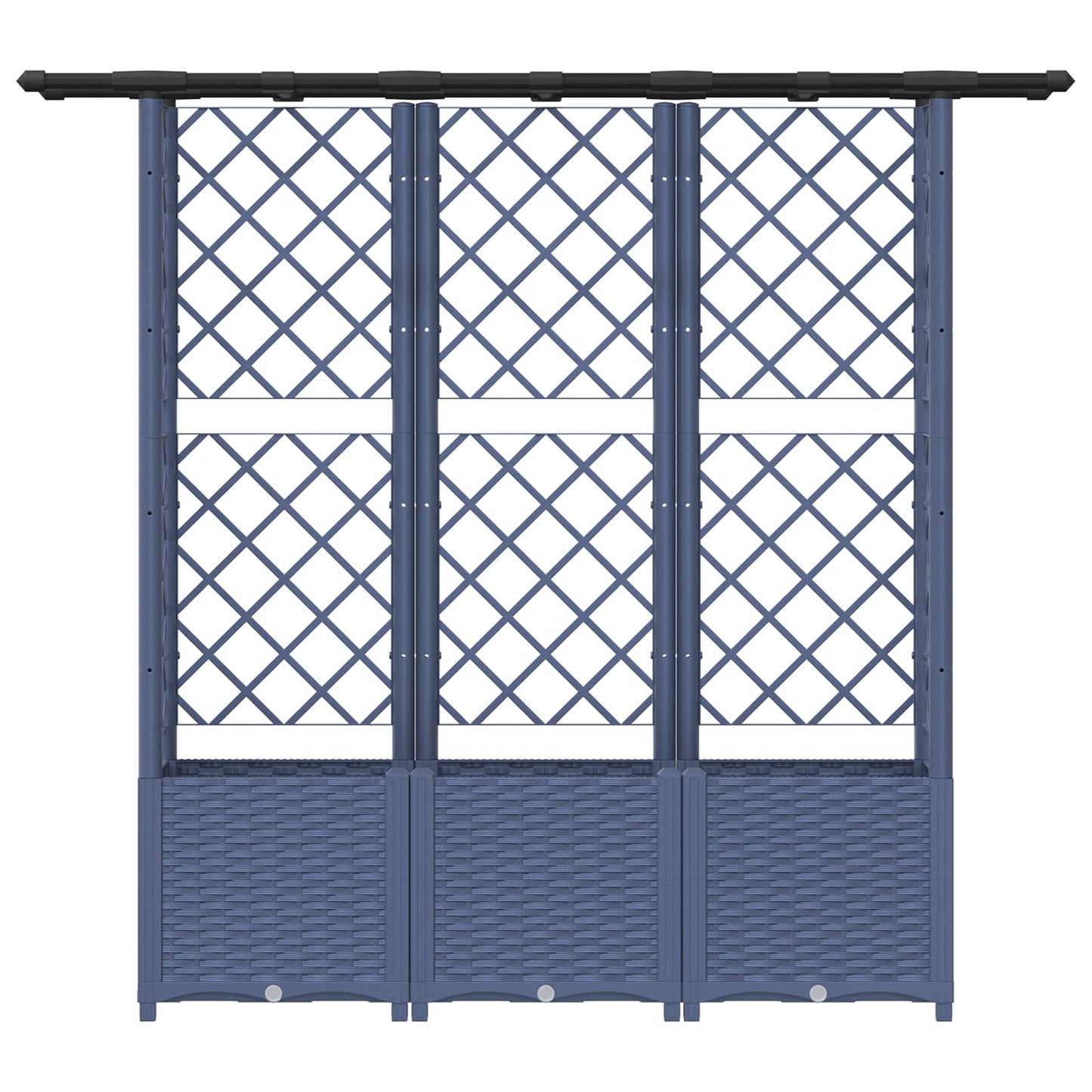 Pakeltas lovas su trelėmis ir stogu Pilka 162,5 x 40 x 138 cm