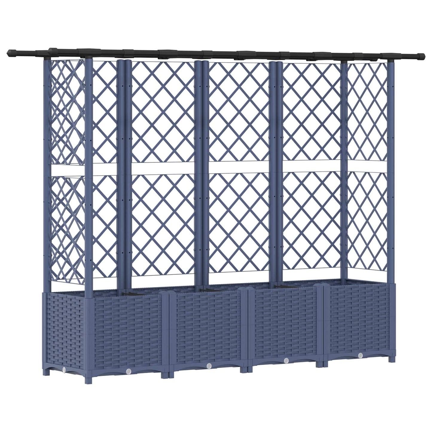 Pakeltas lovas su trelėmis ir stogu Pilka 203 x 40 x 138 cm PP