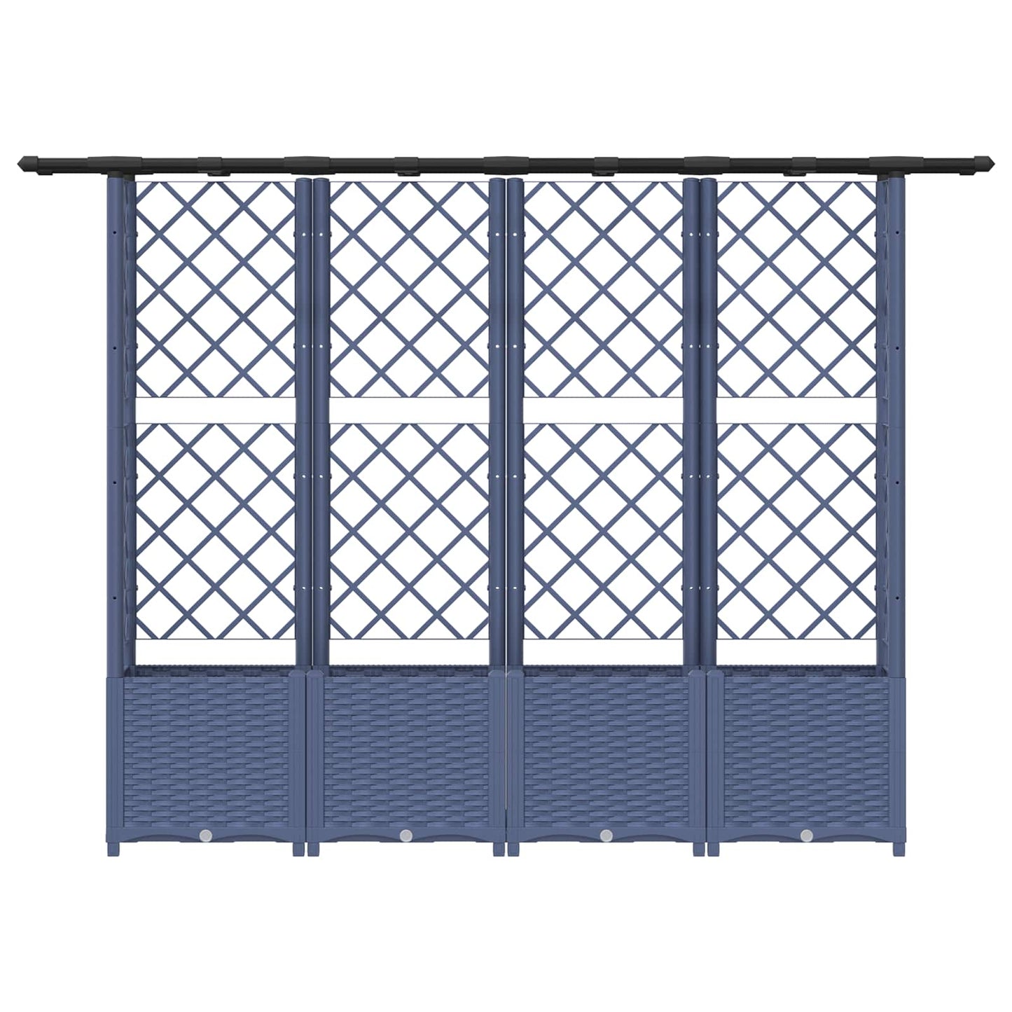 Pakeltas lovas su trelėmis ir stogu Pilka 203 x 40 x 138 cm PP