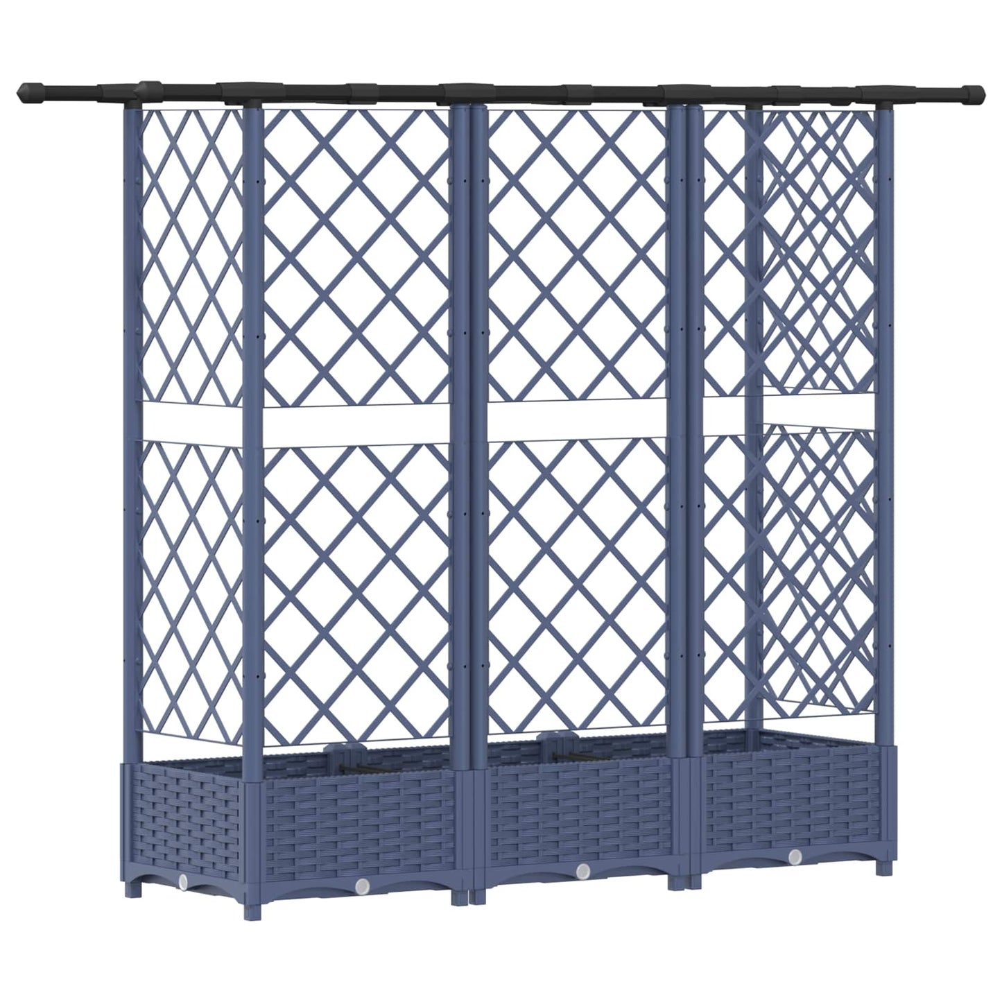 Pakeltas lovas su trelėmis ir stogu Pilka 164 x 40 x 123 cm PP
