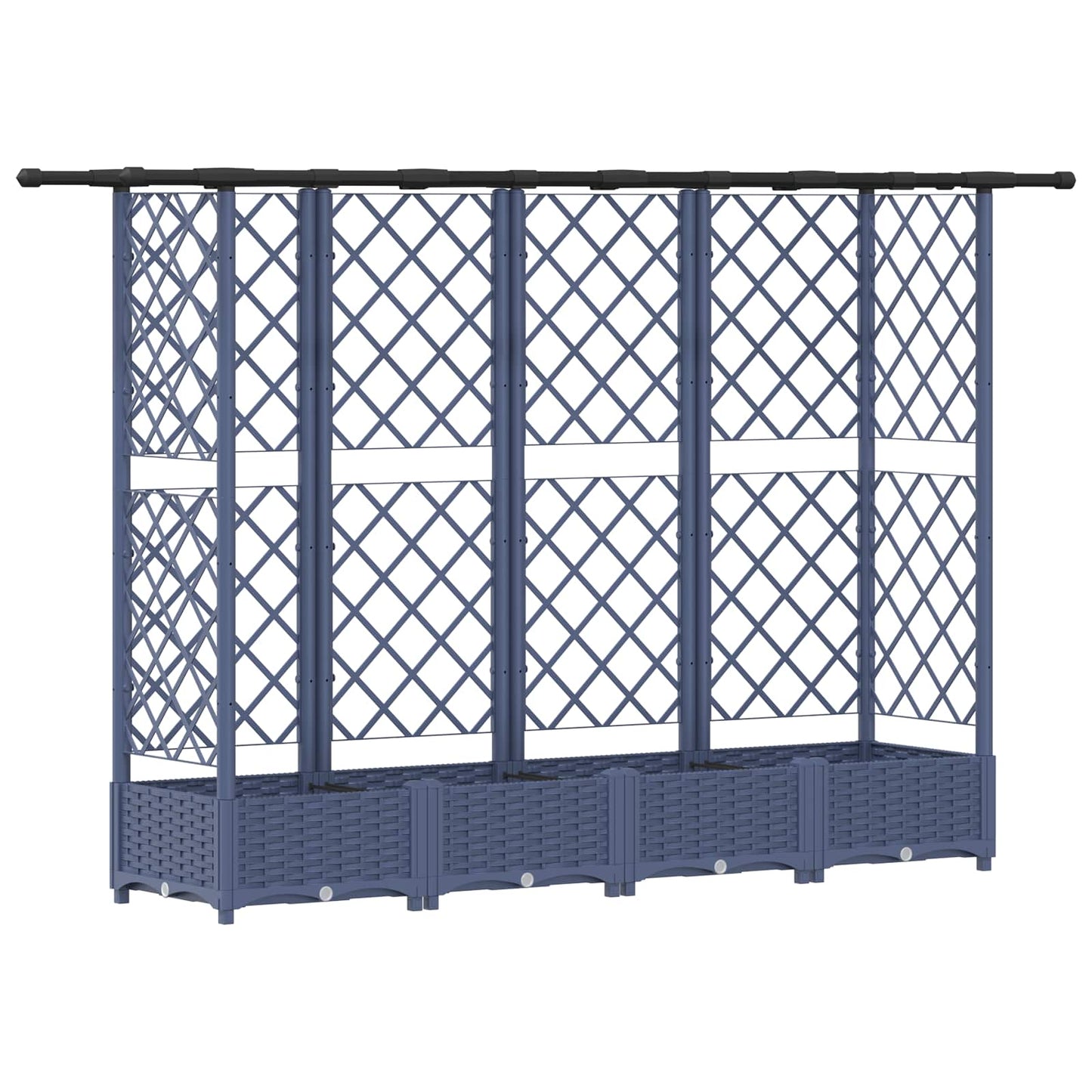 Pakeltas lovas su trelėmis ir stogu Pilka 202,5 x 40 x 123 cm