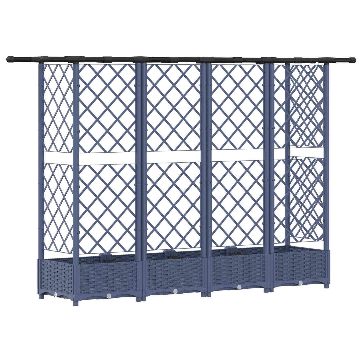 Pakeltas lovas su trelėmis ir stogu Pilka 202,5 x 40 x 123 cm