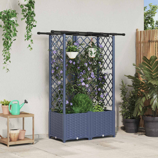 Pakeltas lovas su trelėmis ir stogu Pilka 124 x 40 x 138 cm PP