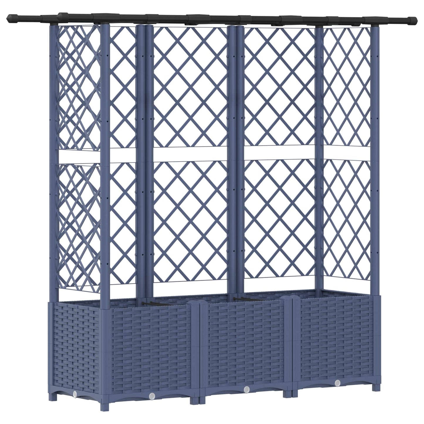 Pakeltas lovas su trelėmis ir stogu Pilka 163,5 x 40 x 138 cm