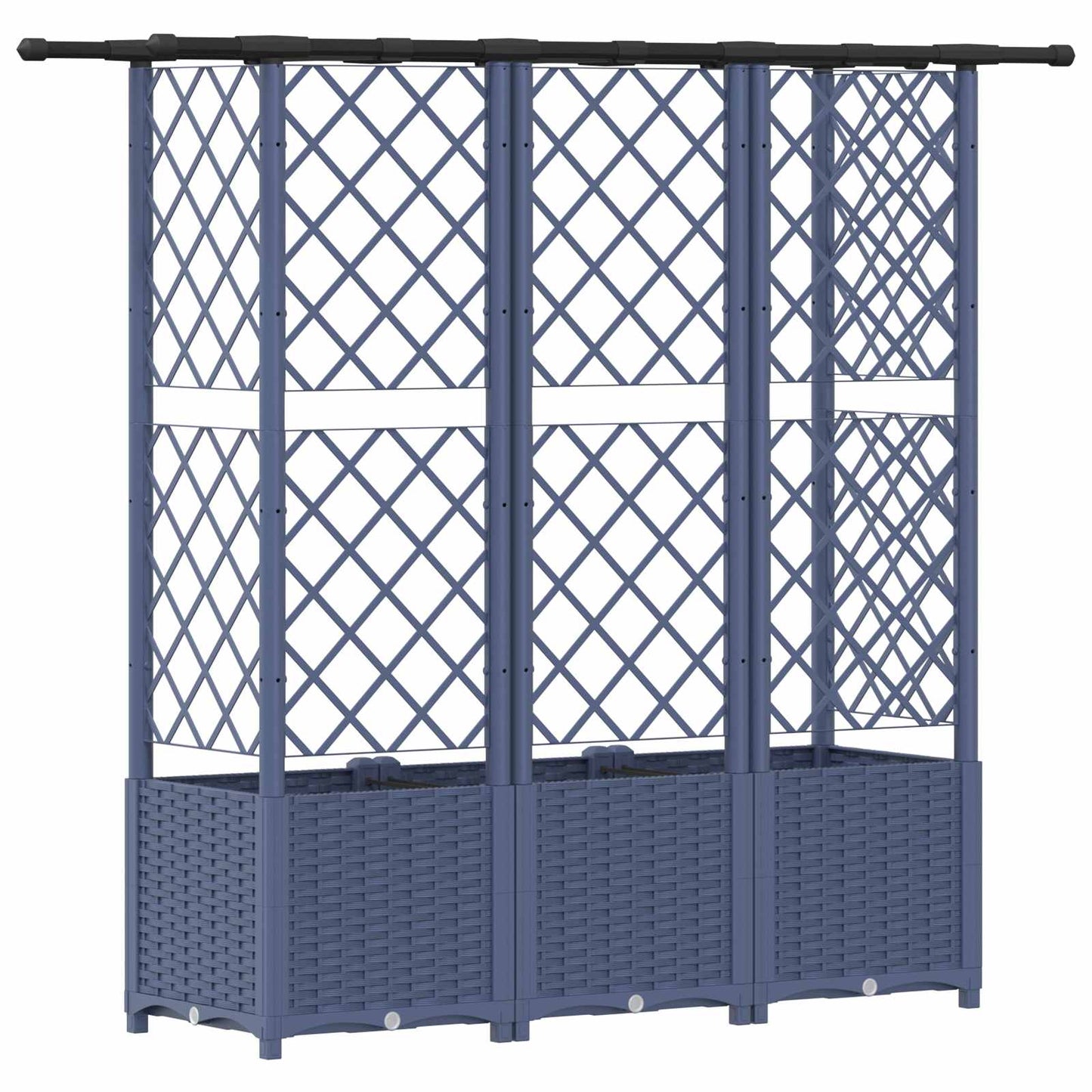 Pakeltas lovas su trelėmis ir stogu Pilka 163,5 x 40 x 138 cm