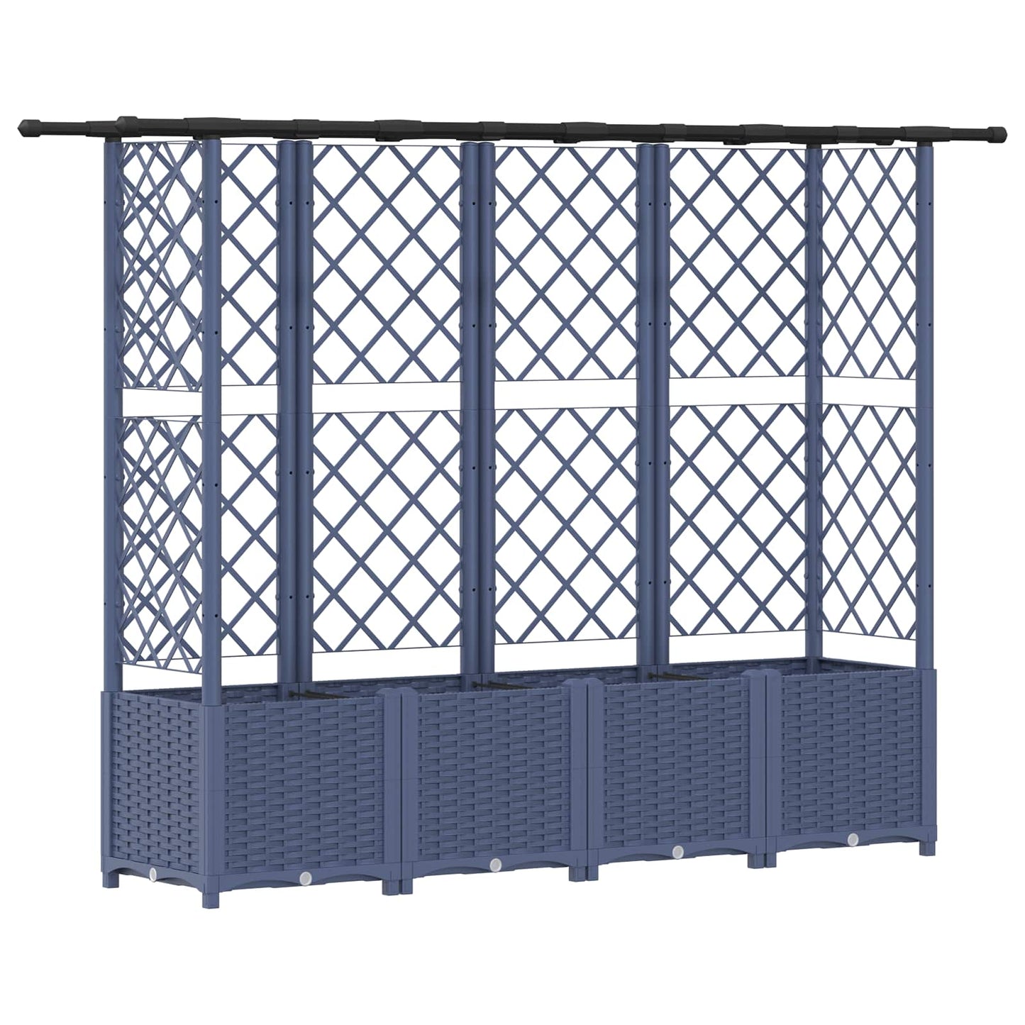 Pakeltas lovas su trelėmis ir stogu Pilka 202 x 40 x 138 cm PP