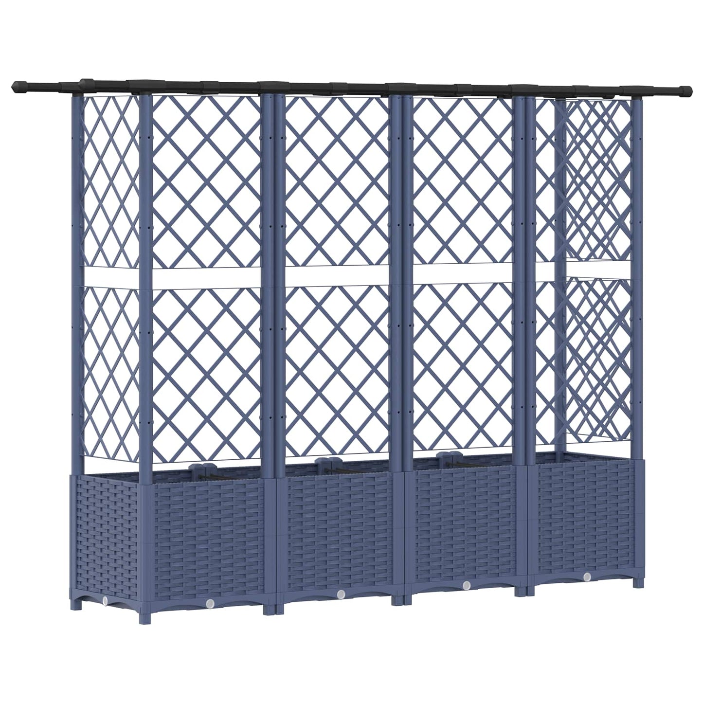 Pakeltas lovas su trelėmis ir stogu Pilka 202 x 40 x 138 cm PP