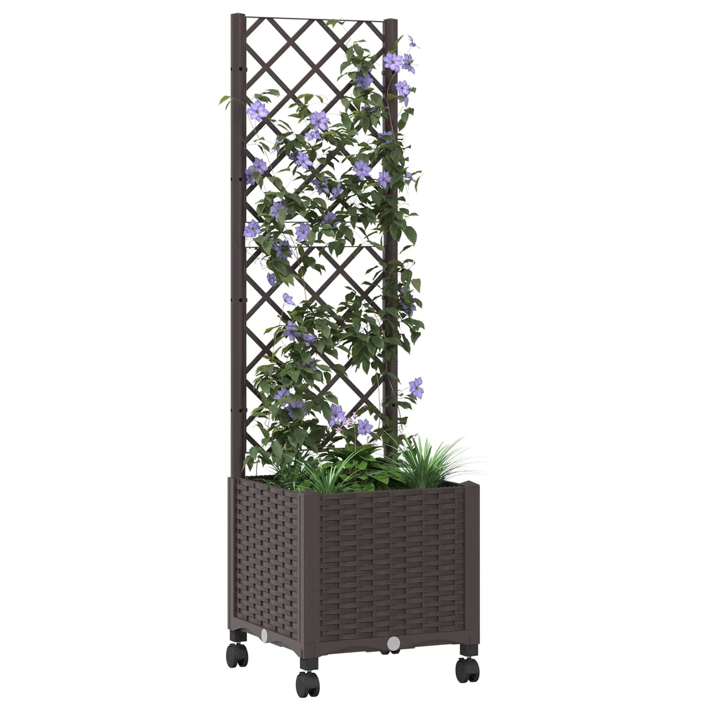 Sodo vazonas su treliu ir ratais Ruda 40 x 40 x 146 cm PP