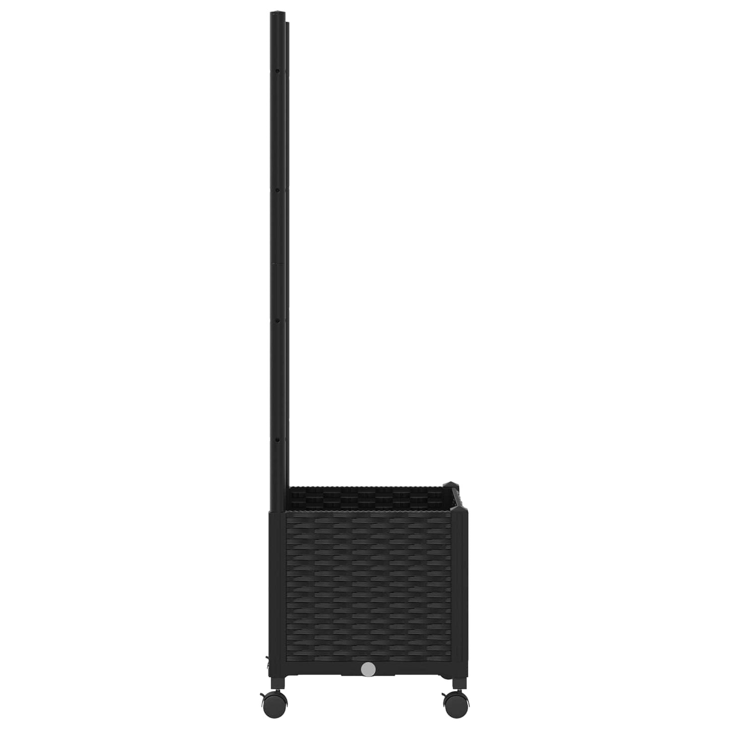 Sodo vazonas su treliu ir ratais Juoda 40 x 40 x 146 cm PP
