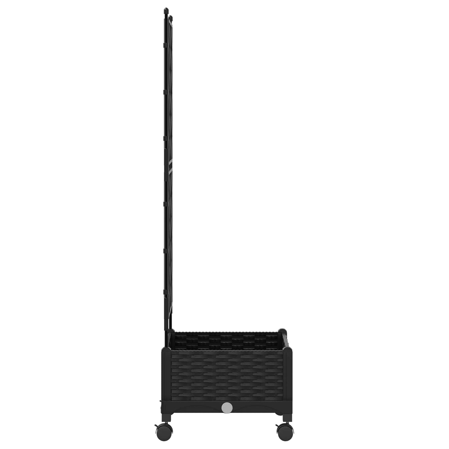 Sodo vazonas su treliu ir ratais Juoda 40 x 40 x 131,5 cm PP