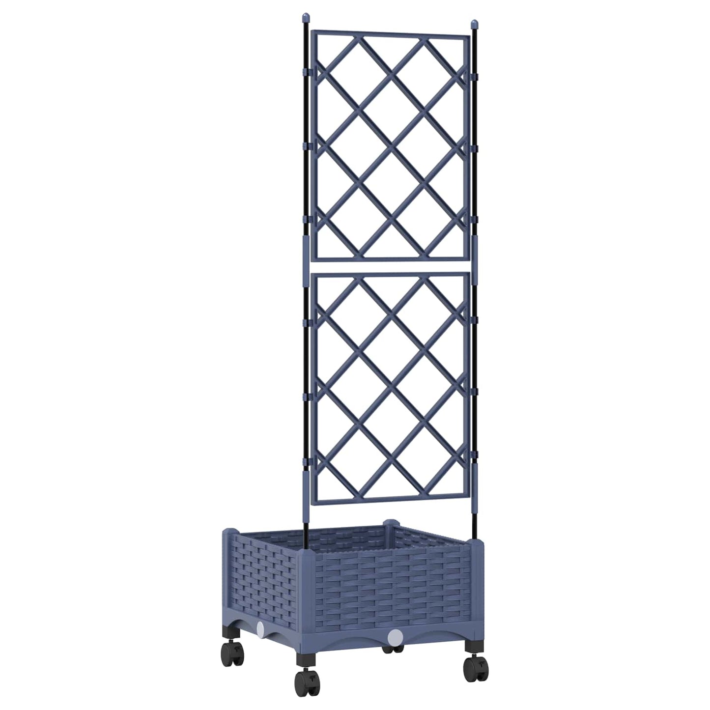 Sodo vazonas su treliu ir ratais Pilka 40 x 40 x 131,5 cm PP