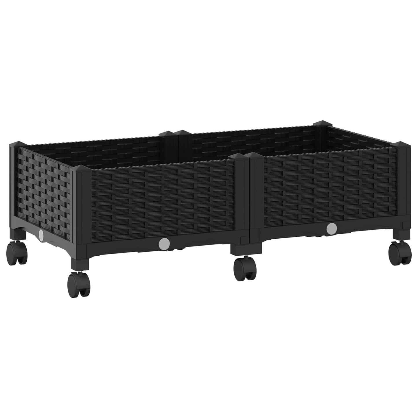 Sodo puodynė su ratukais Juoda 80 x 40 x 29 cm PP