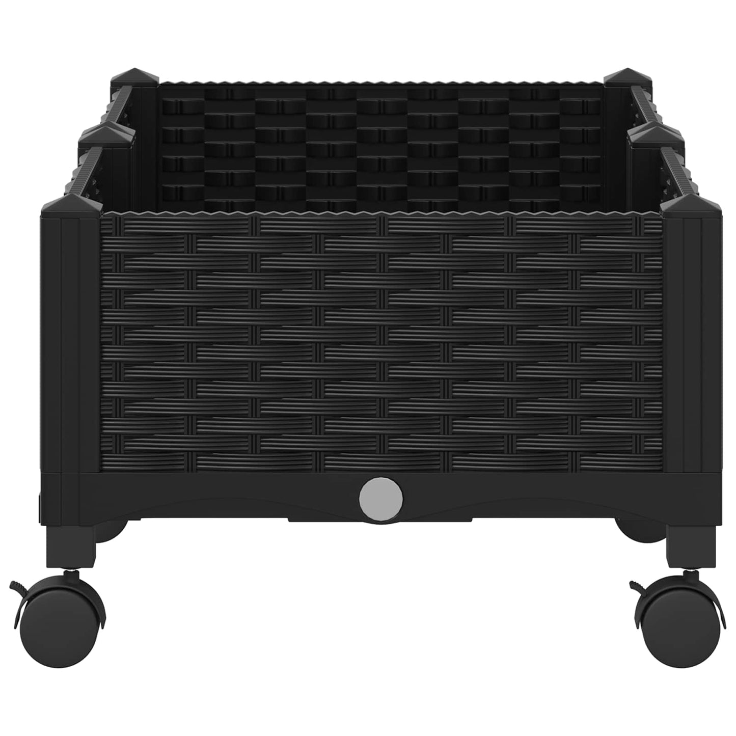 Sodo puodynė su ratukais Juoda 80 x 40 x 29 cm PP